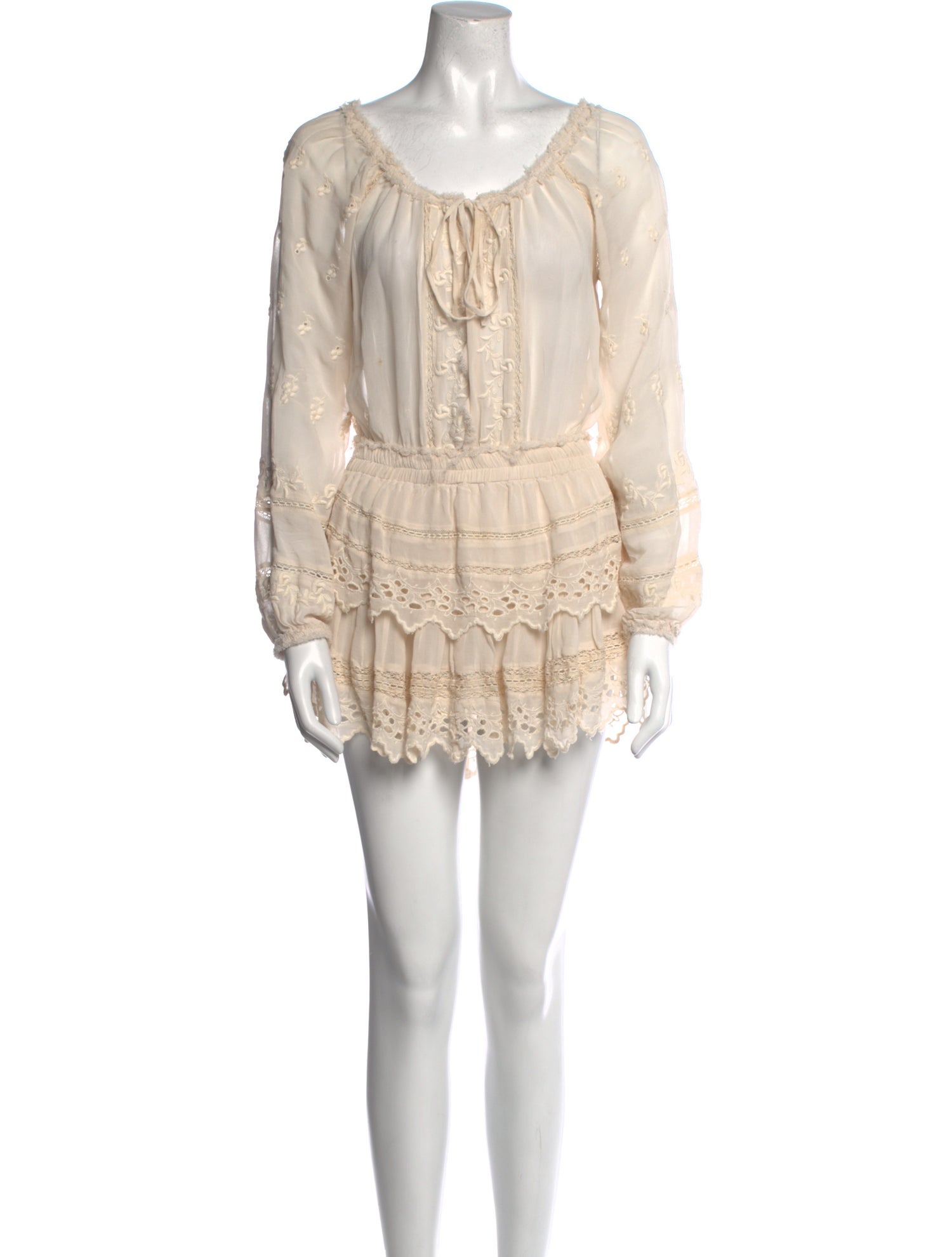 LoveShackFancy Scoop Neck Mini Dress