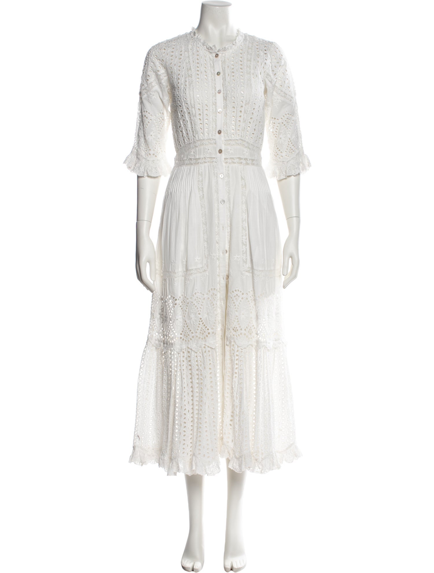 LoveShackFancy Crew Neck Long Dress