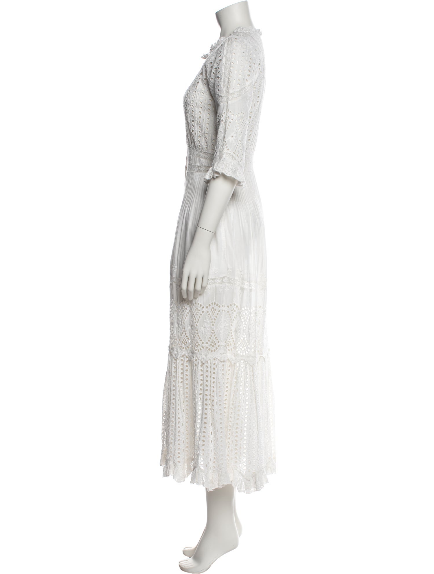 LoveShackFancy Crew Neck Long Dress