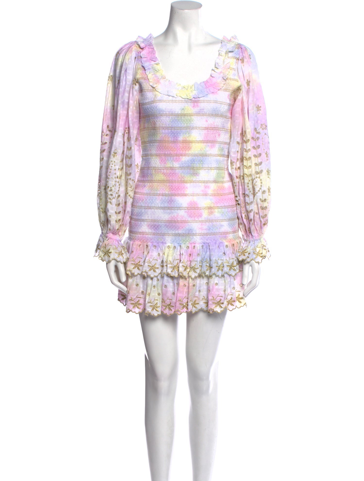 LoveShackFancy Tie-Dye Print Mini Dress