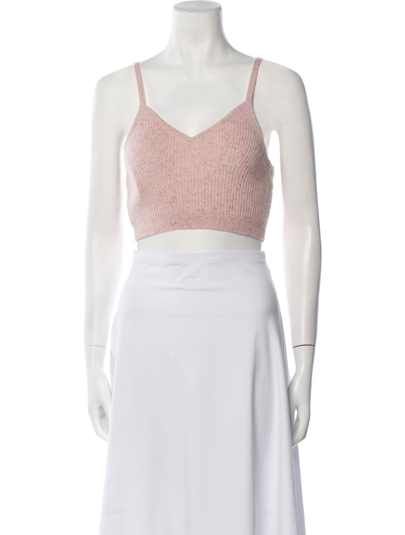 LoveShackFancy Cashmere V-Neck Crop Top