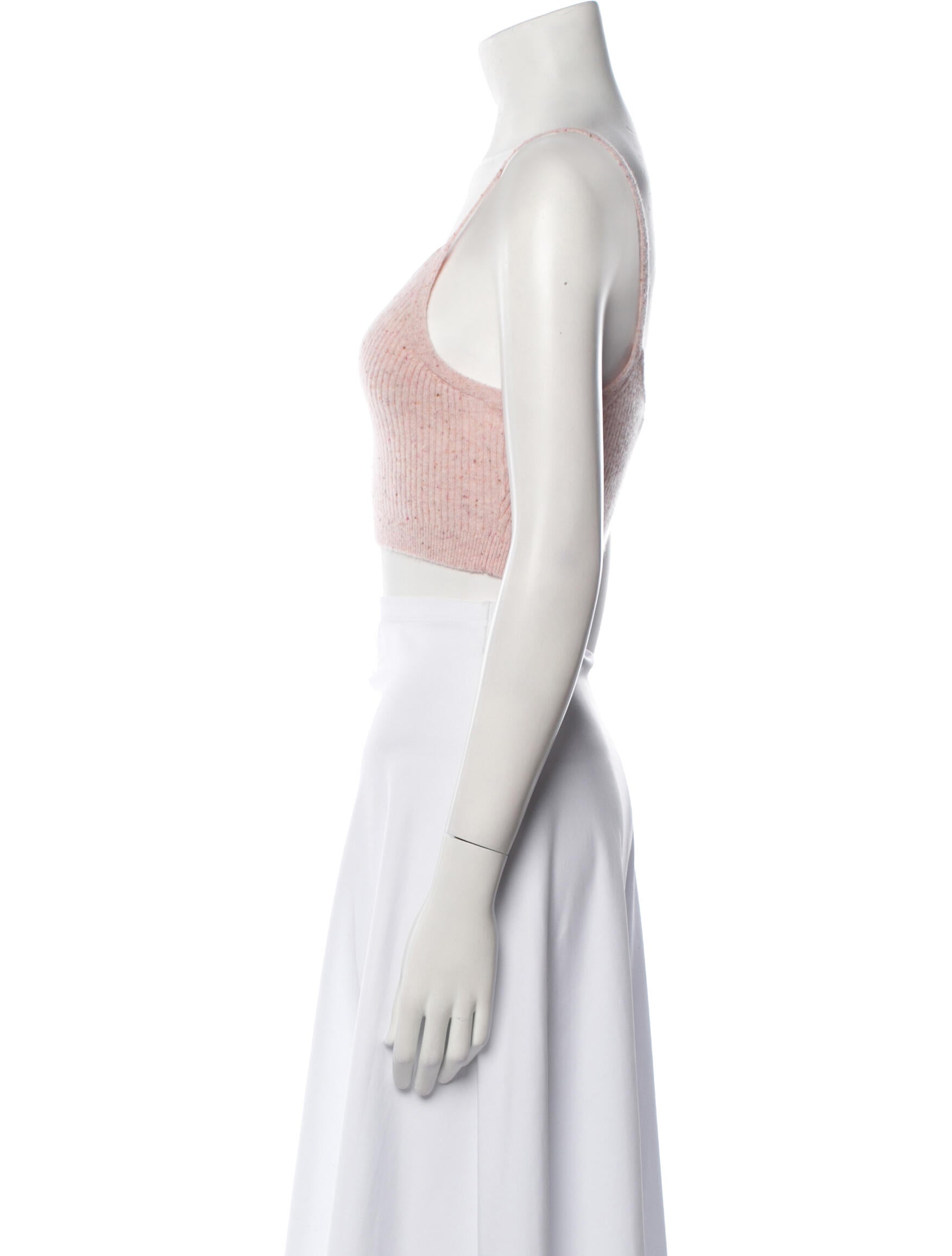 LoveShackFancy Cashmere V-Neck Crop Top