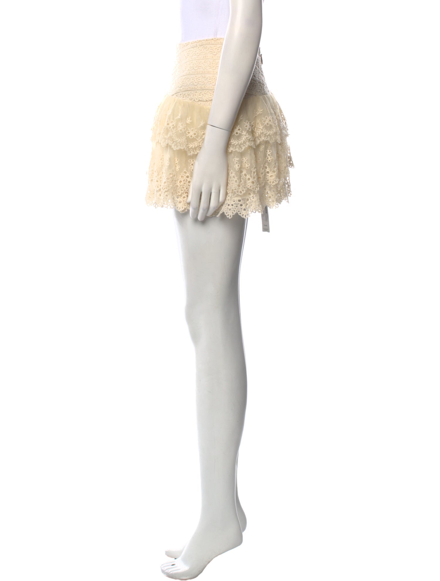 LoveShackFancy Eyelet Trim Mini Skirt