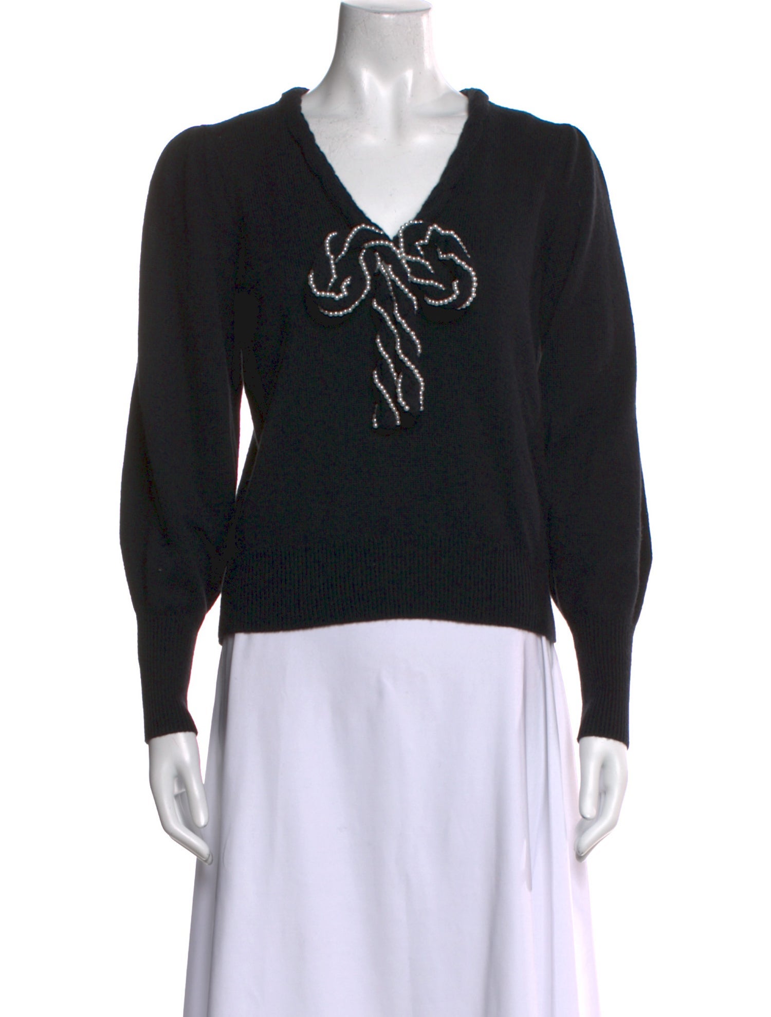 LoveShackFancy Nylon V-Neck Sweater