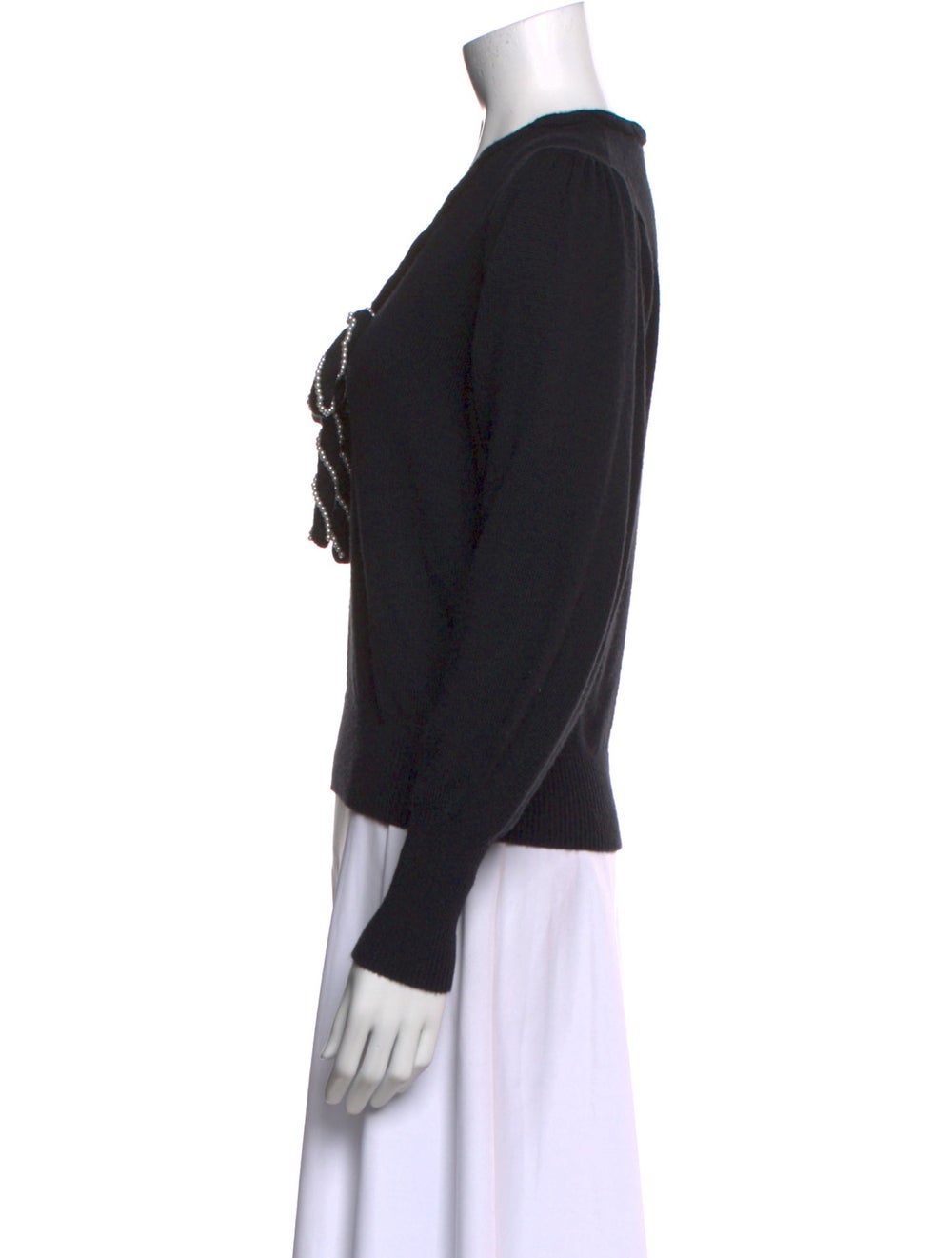 LoveShackFancy Nylon Pullover Black Beaded & Bow … - image 2