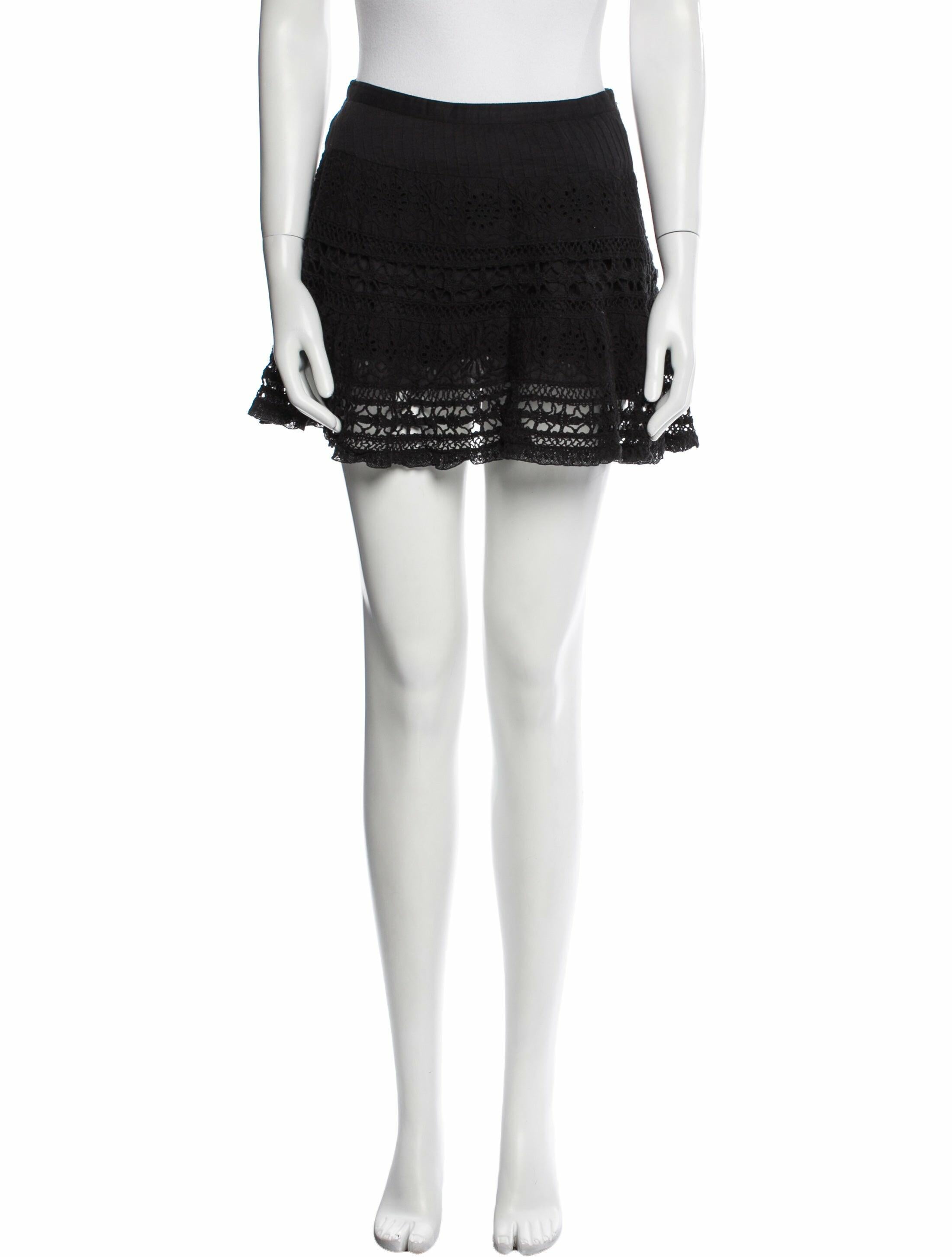 LoveShackFancy Lace Pattern Mini Skirt