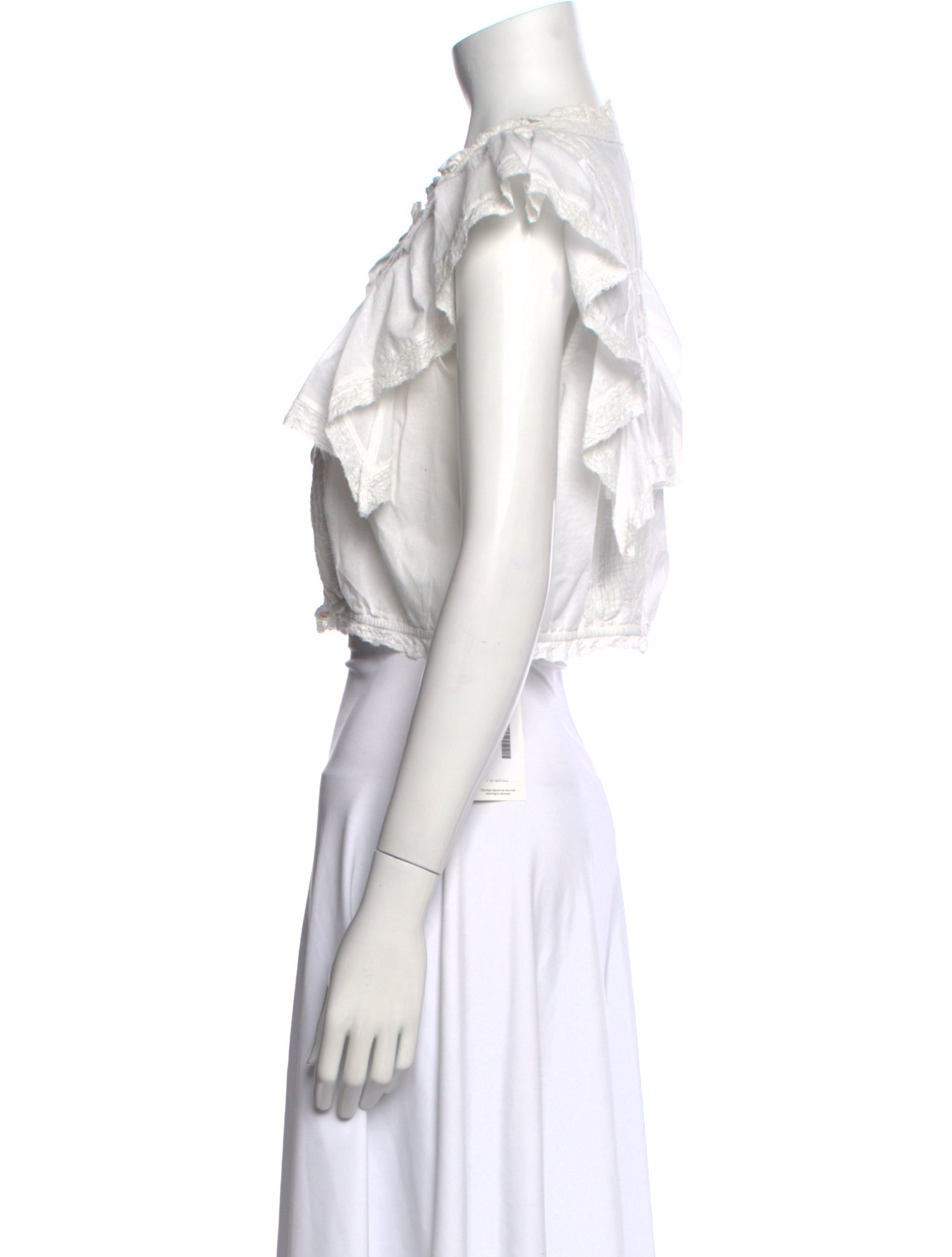 LoveShackFancy Crew Neck Sleeveless Crop Top