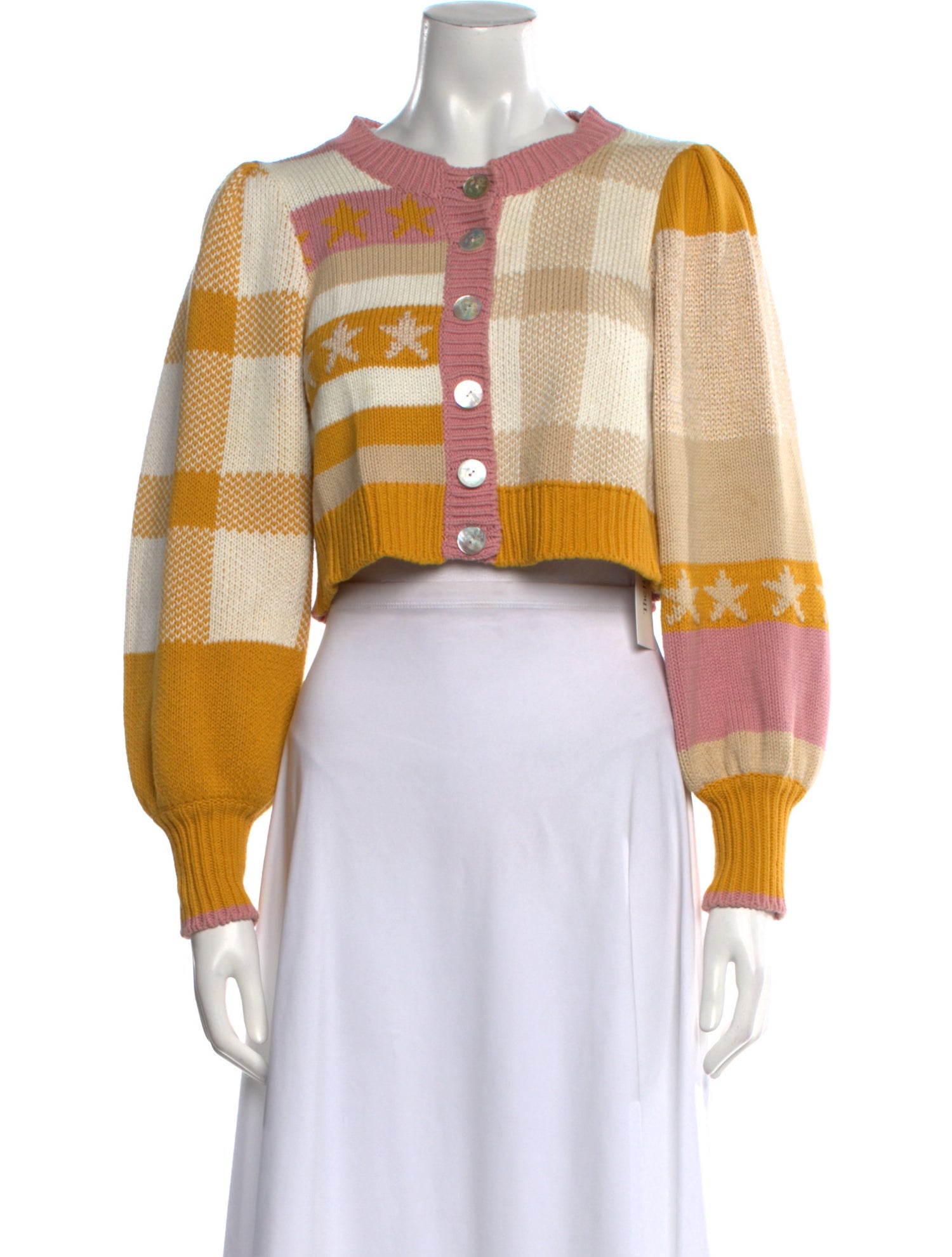 LoveShackFancy Striped Crew Neck Sweater