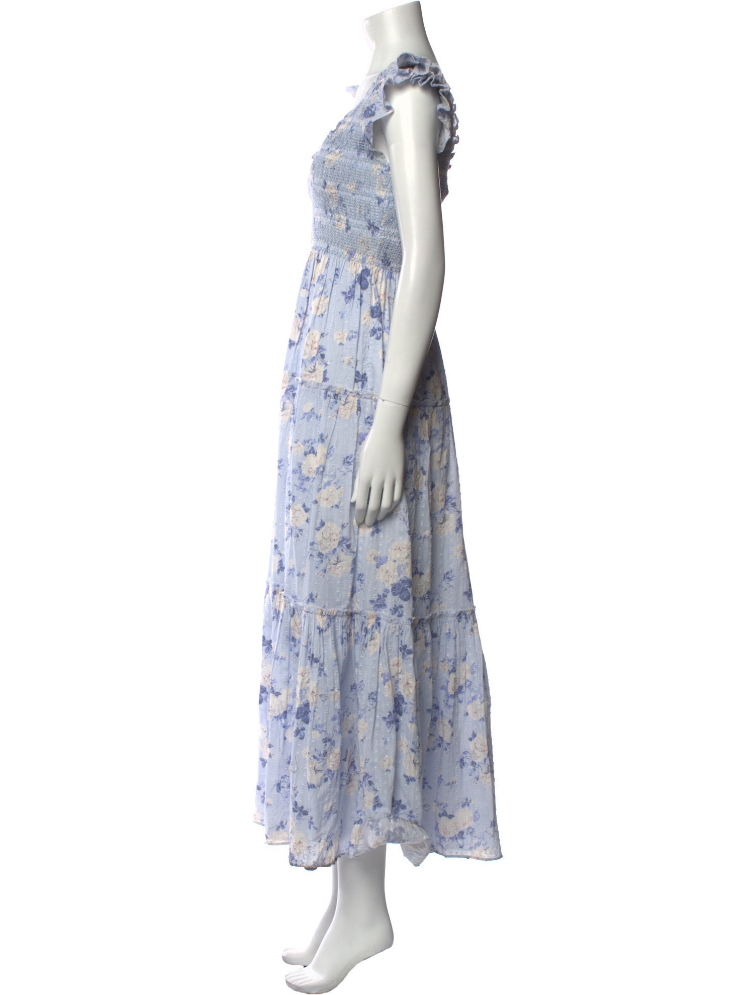 LoveShackFancy Floral Print Long Dress