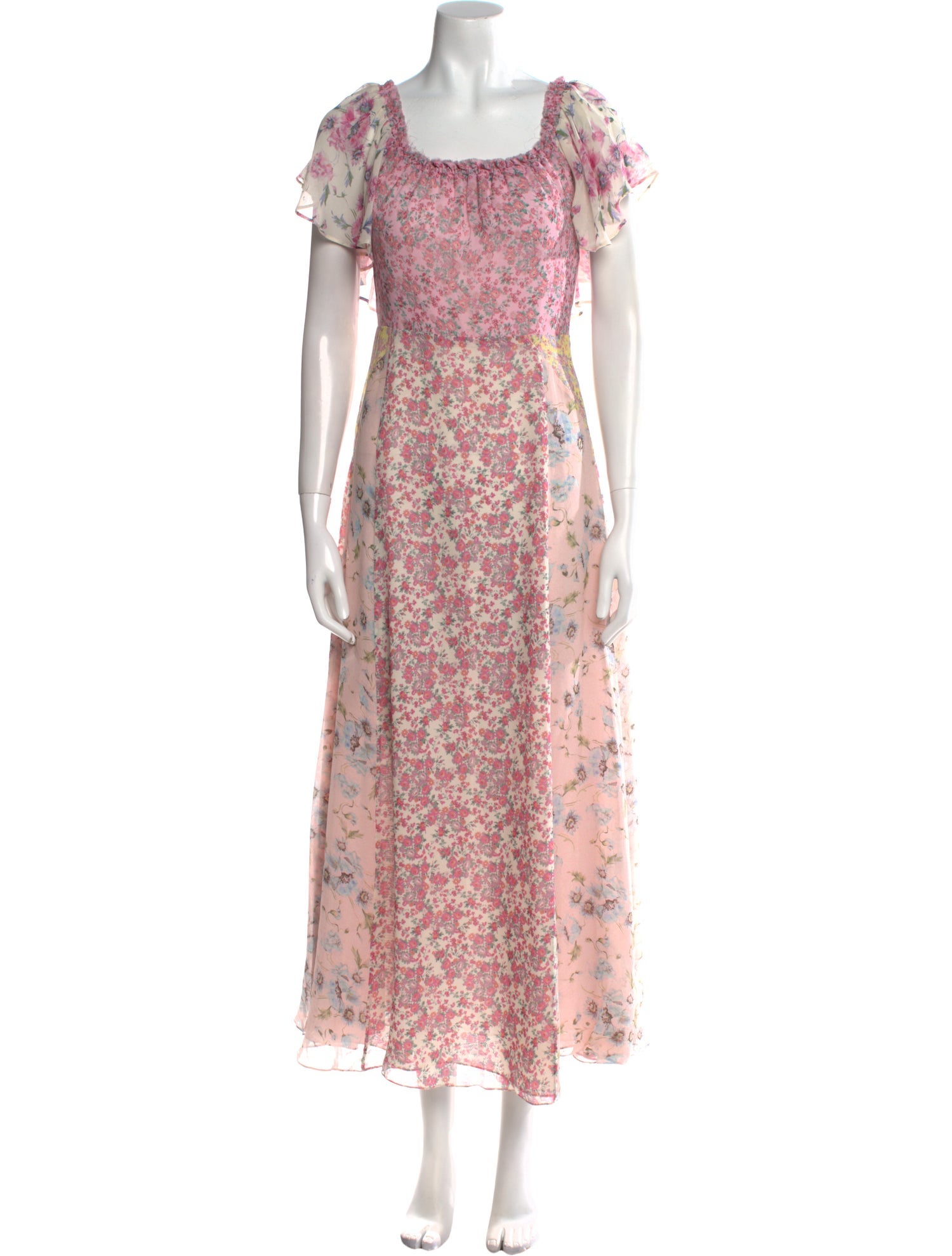 LoveShackFancy Floral Print Long Dress