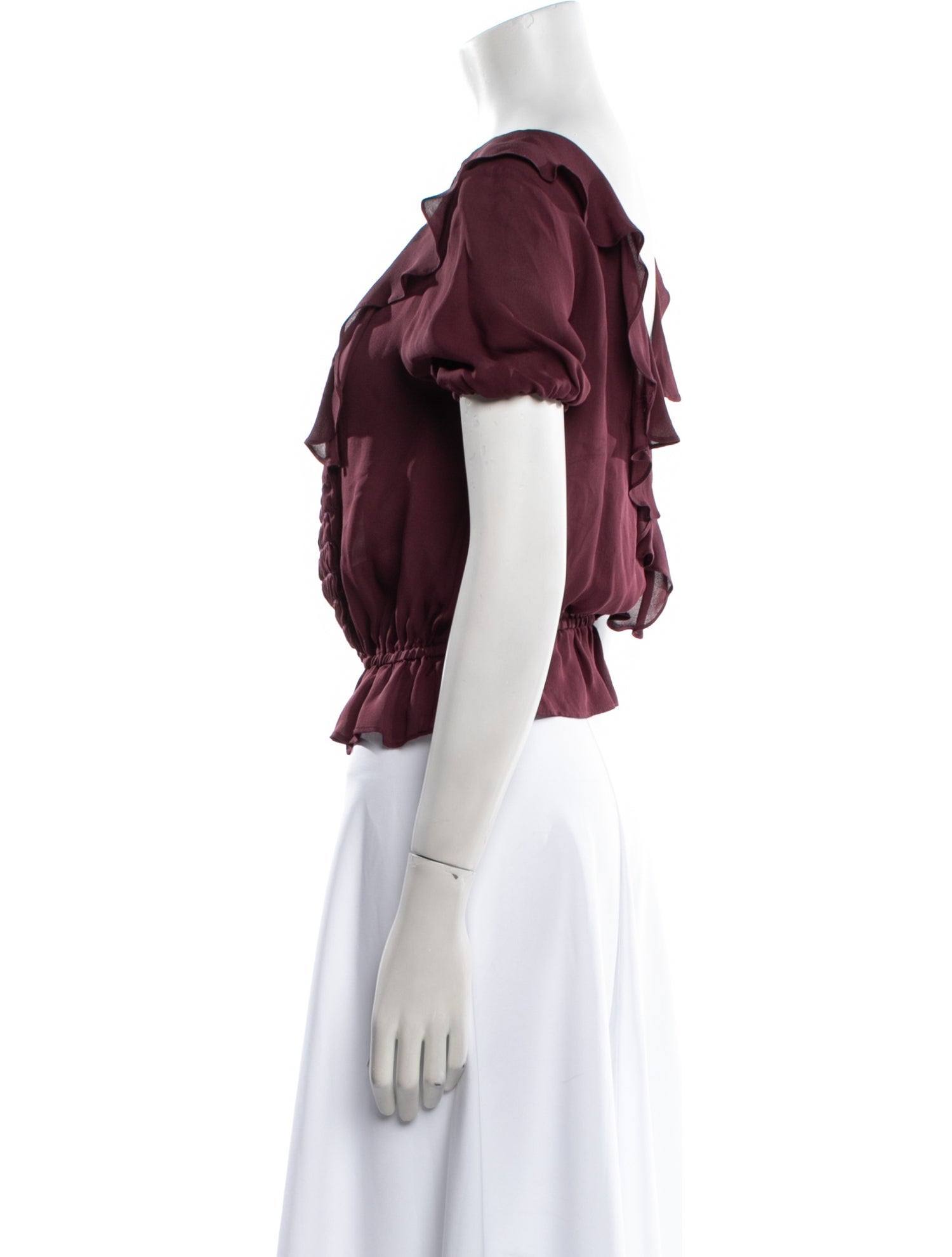 LoveShackFancy Silk Bateau Neckline Blouse