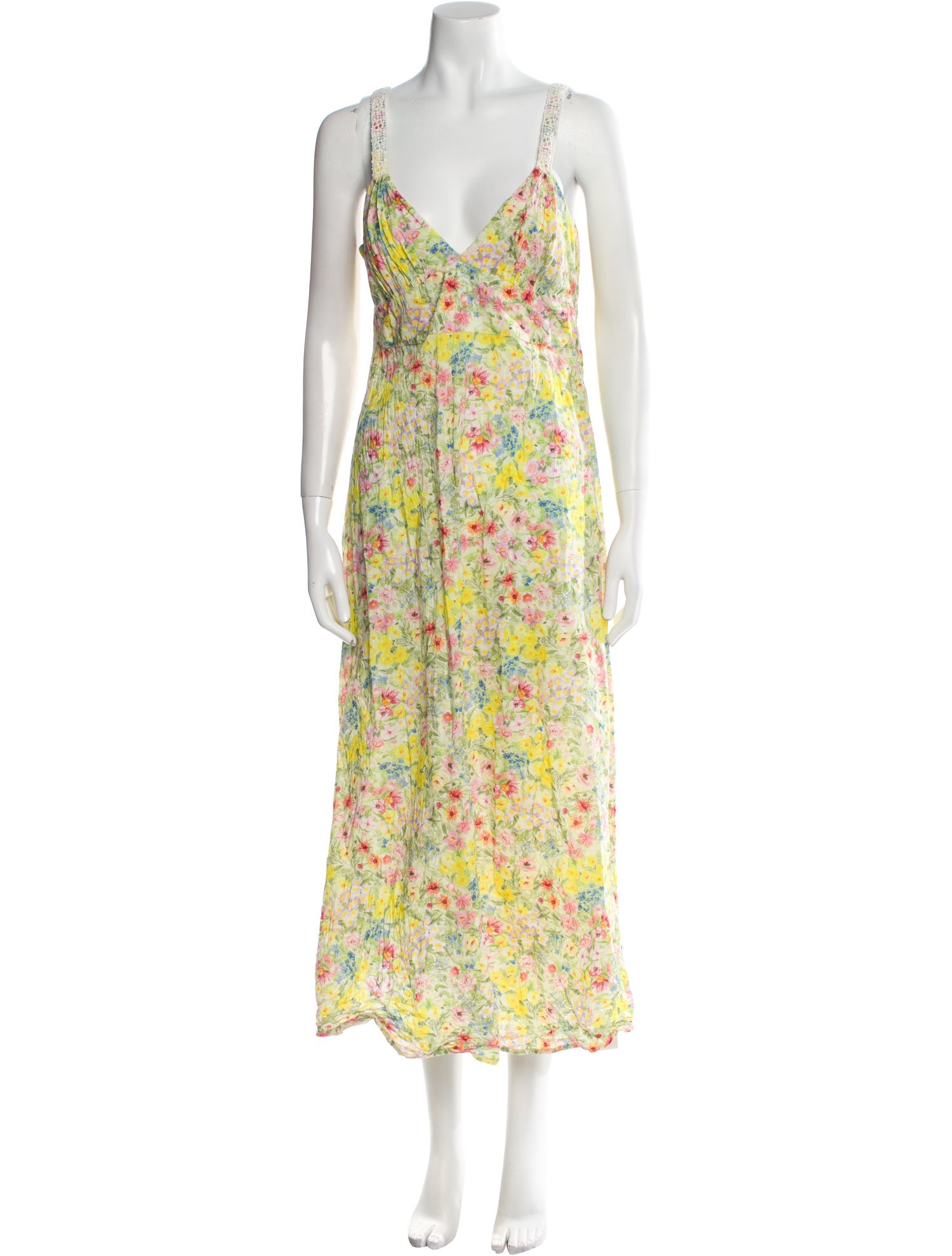 LoveShackFancy Floral Print Long Dress