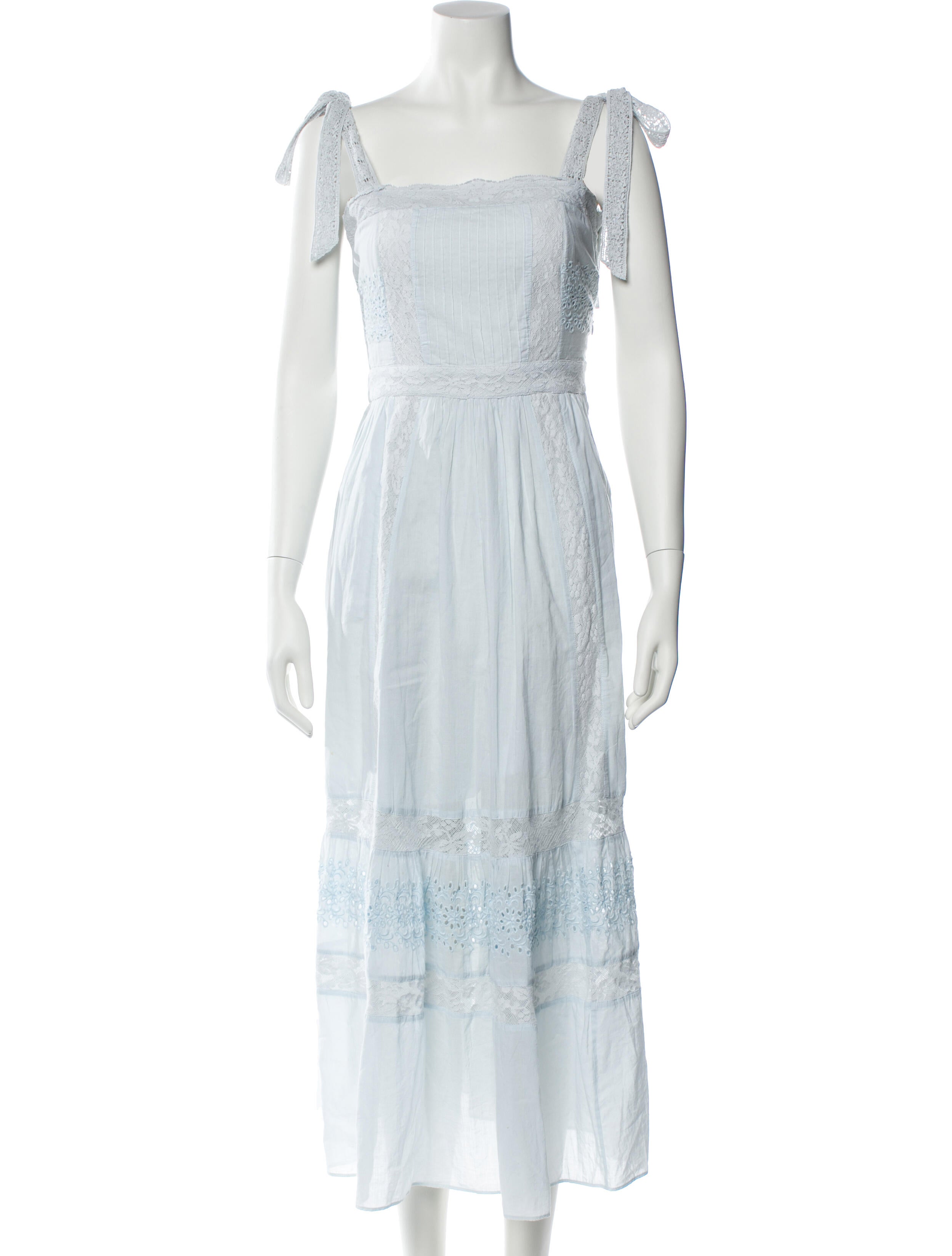 LoveShackFancy Square Neckline Long Dress