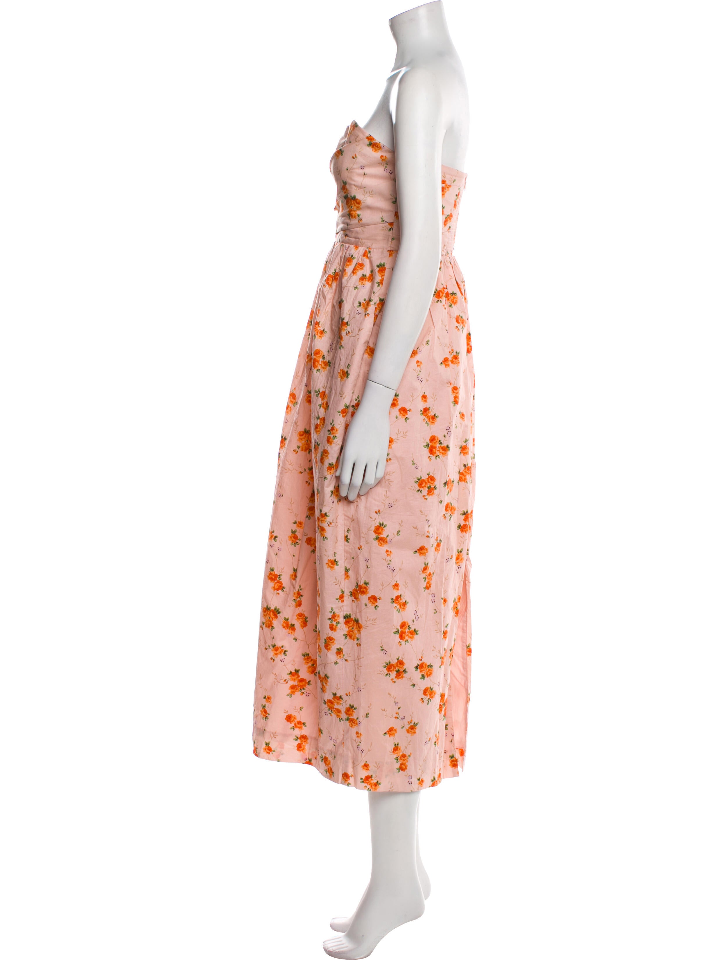 LoveShackFancy Floral Print Midi Length Dress