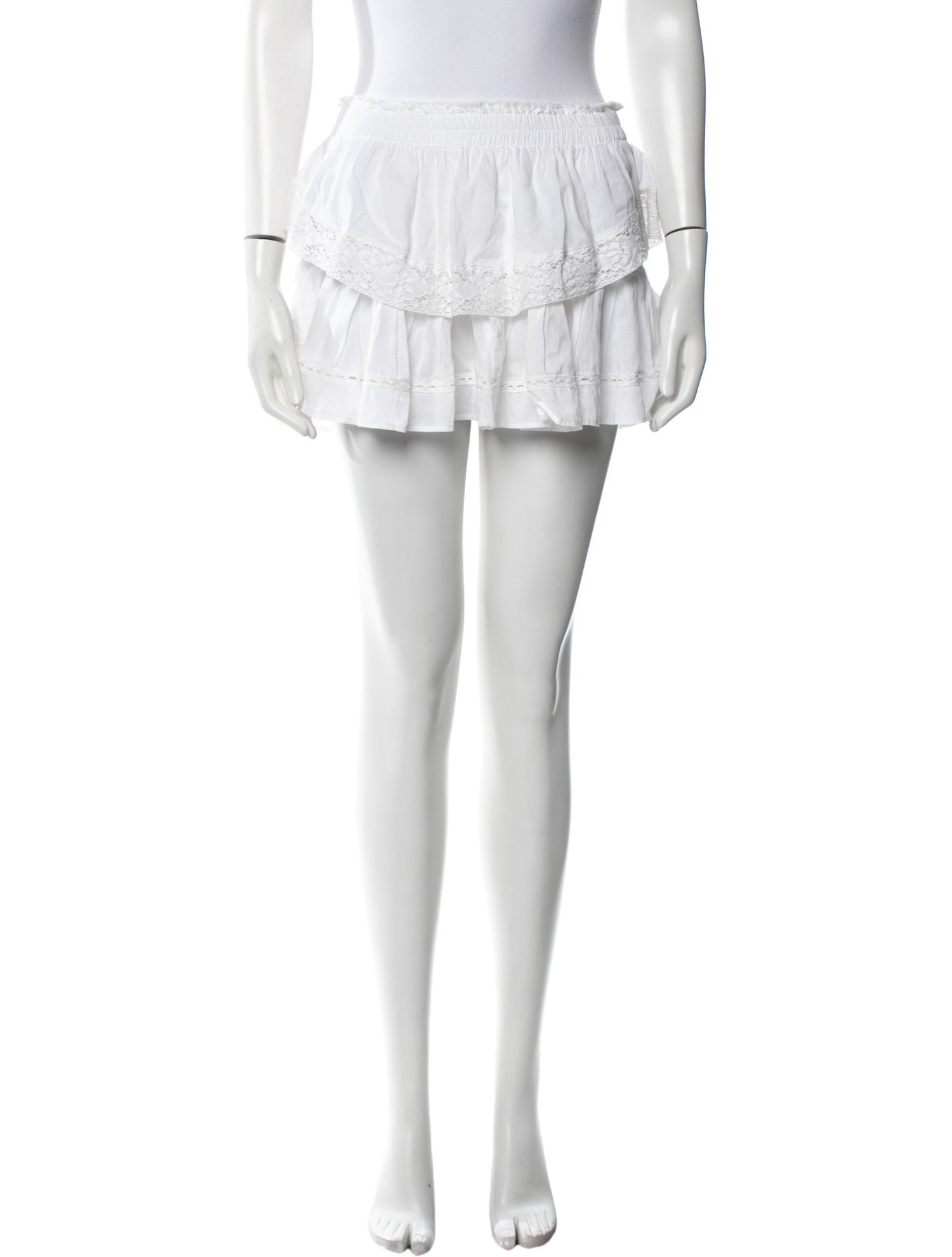 LoveShackFancy Ruffle Embellishment Mini Skirt