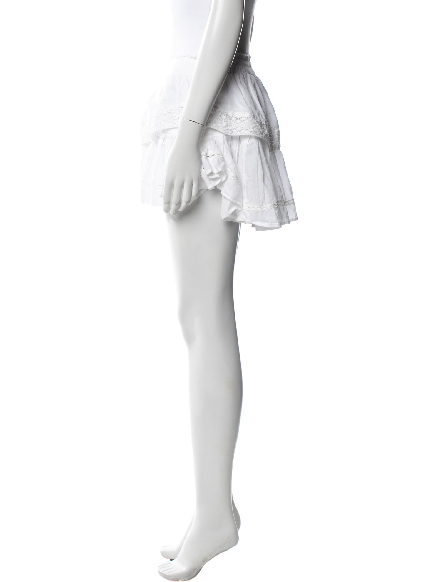 LoveShackFancy Ruffle Embellishment Mini Skirt