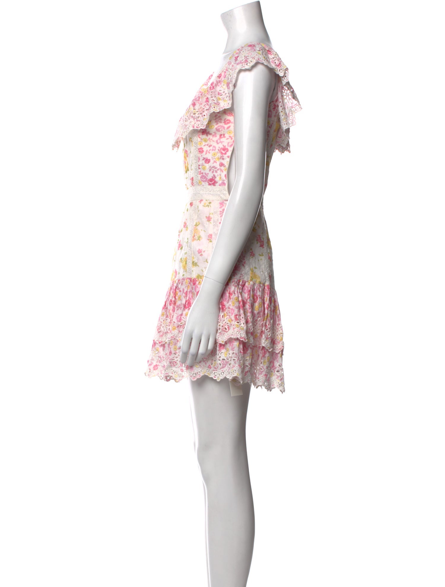 LoveShackFancy Floral Print Mini Dress