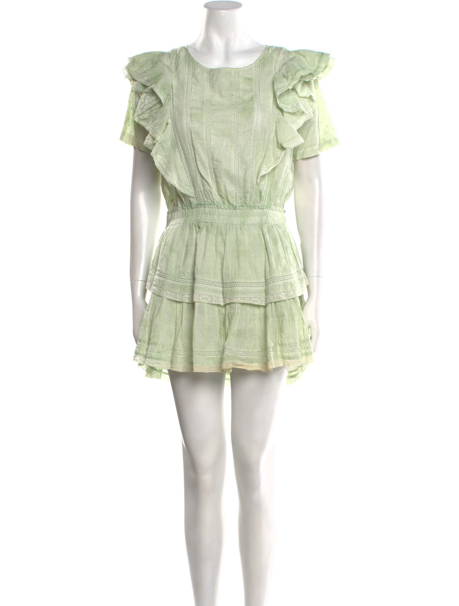 LoveShackFancy Scoop Neck Mini Dress