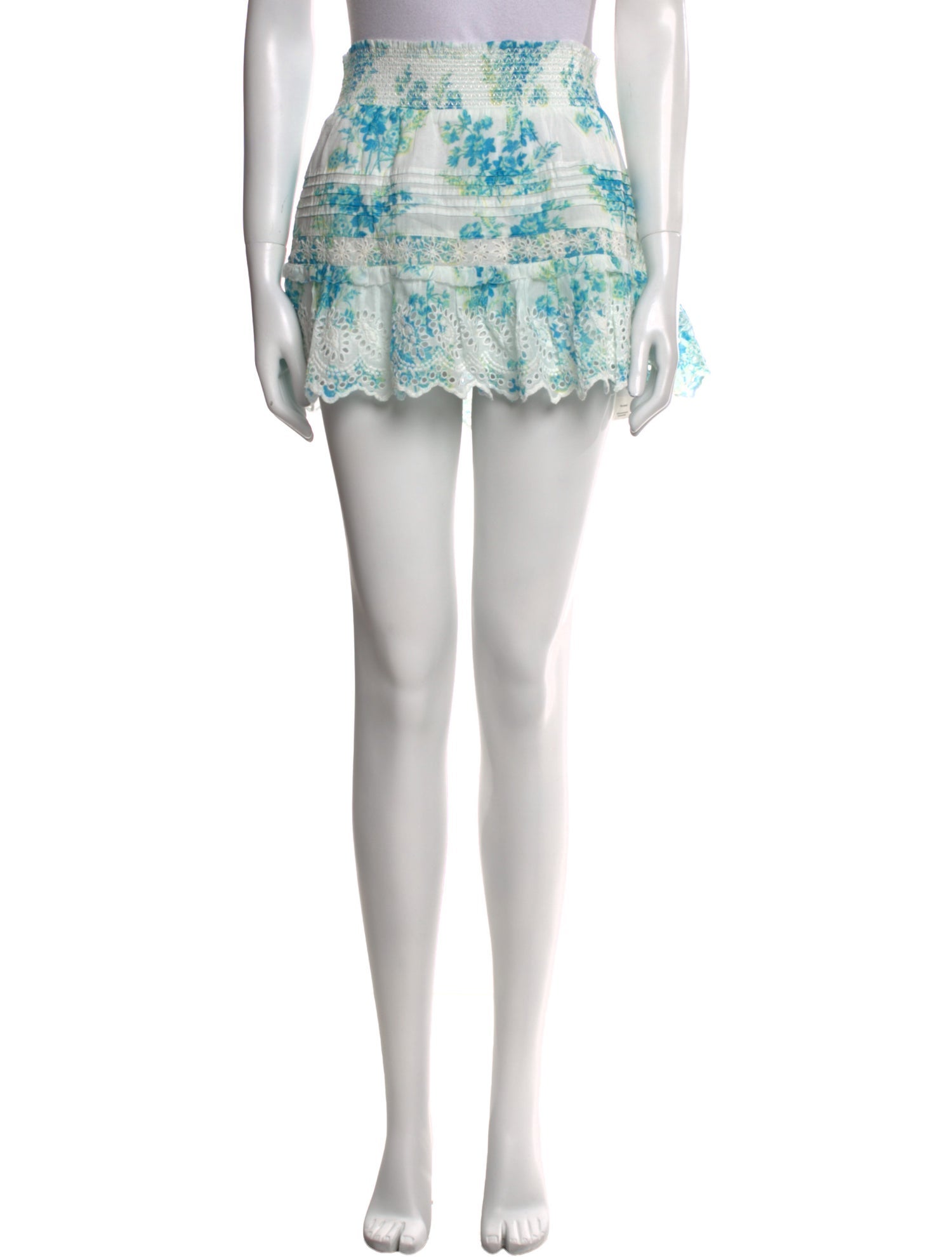 LoveShackFancy Floral Print Mini Skirt