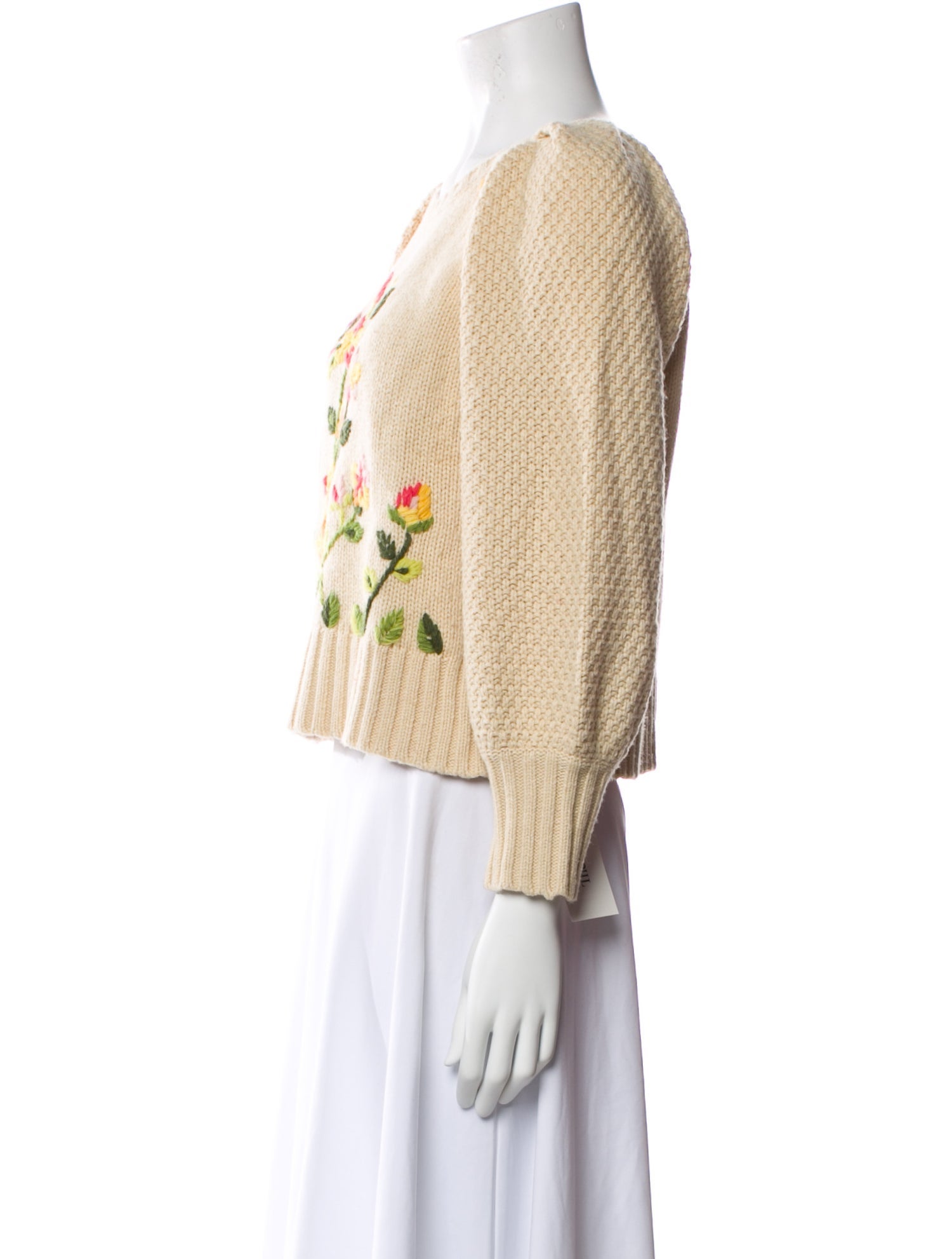 LoveShackFancy Patterned Crew Neck Sweater