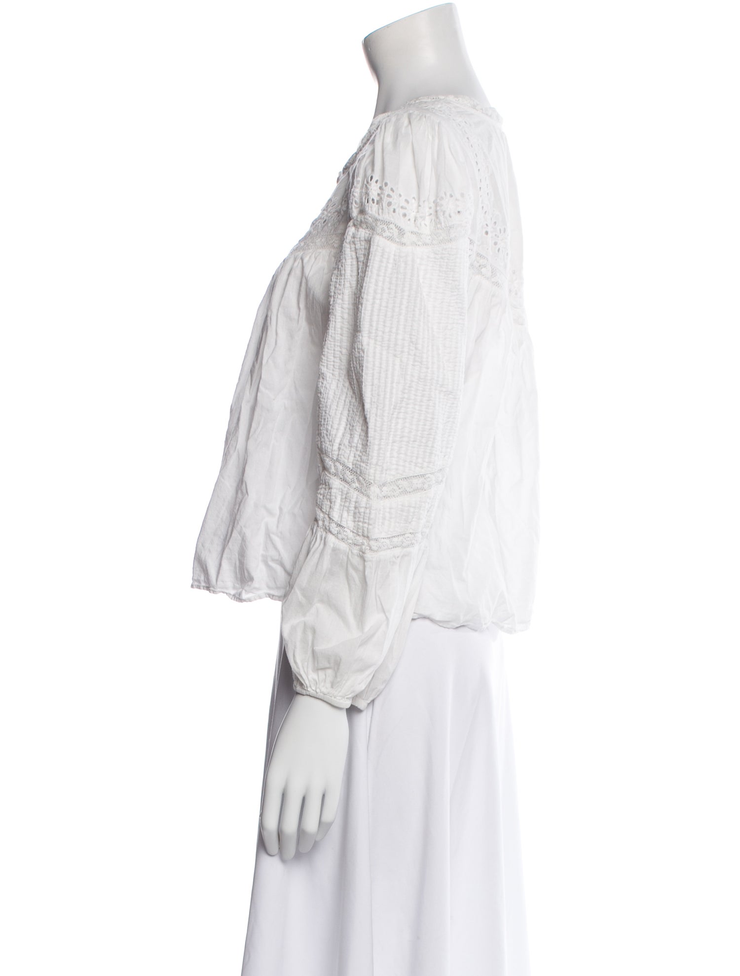 LoveShackFancy Three-Quarter Sleeve Button-Up Top