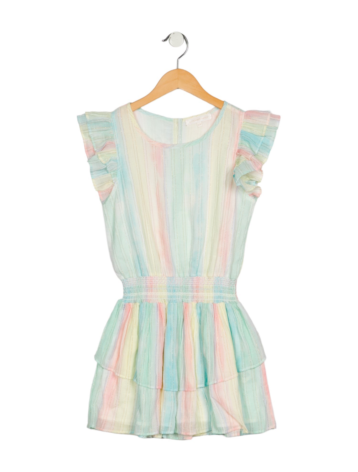 LoveShackFancy Girls' Sleeveless Ruffle Dress