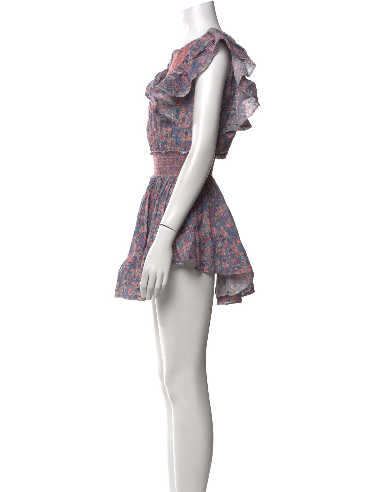 LoveShackFancy Floral Print Mini Dress