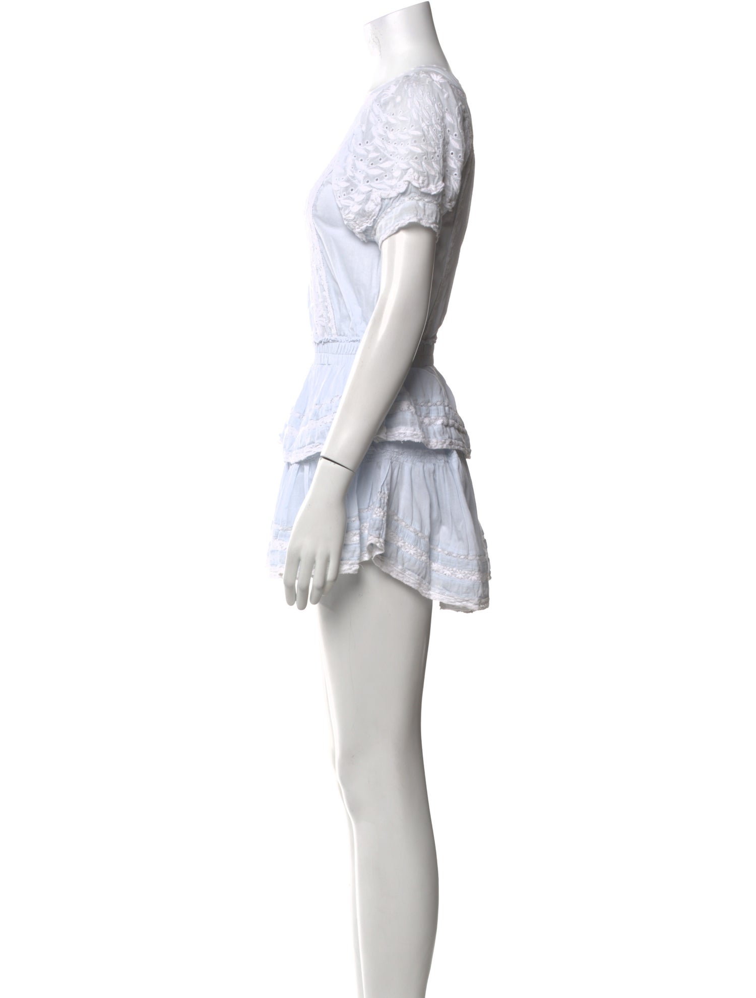 LoveShackFancy V-Neck Mini Dress