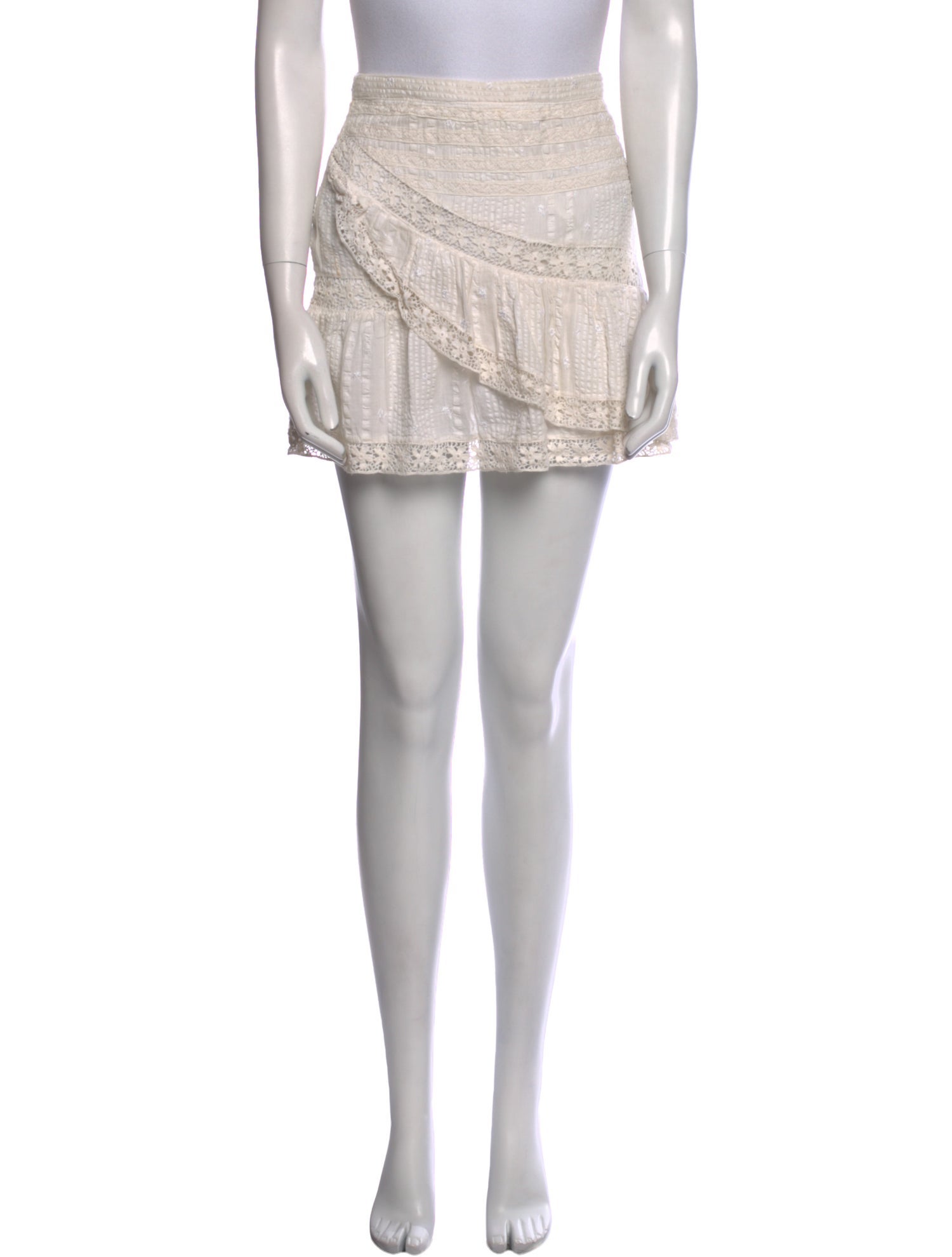 LoveShackFancy Ruffle Embellishment Mini Skirt