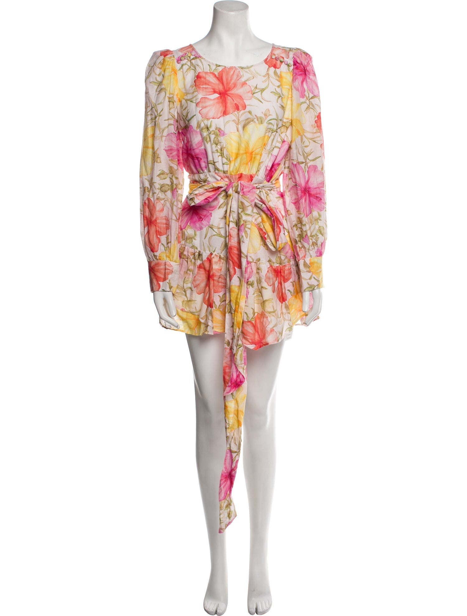 LoveShackFancy Floral Print Mini Dress