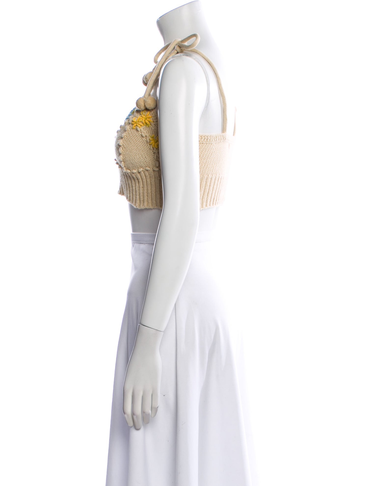 LoveShackFancy Printed Scoop Neck Crop Top