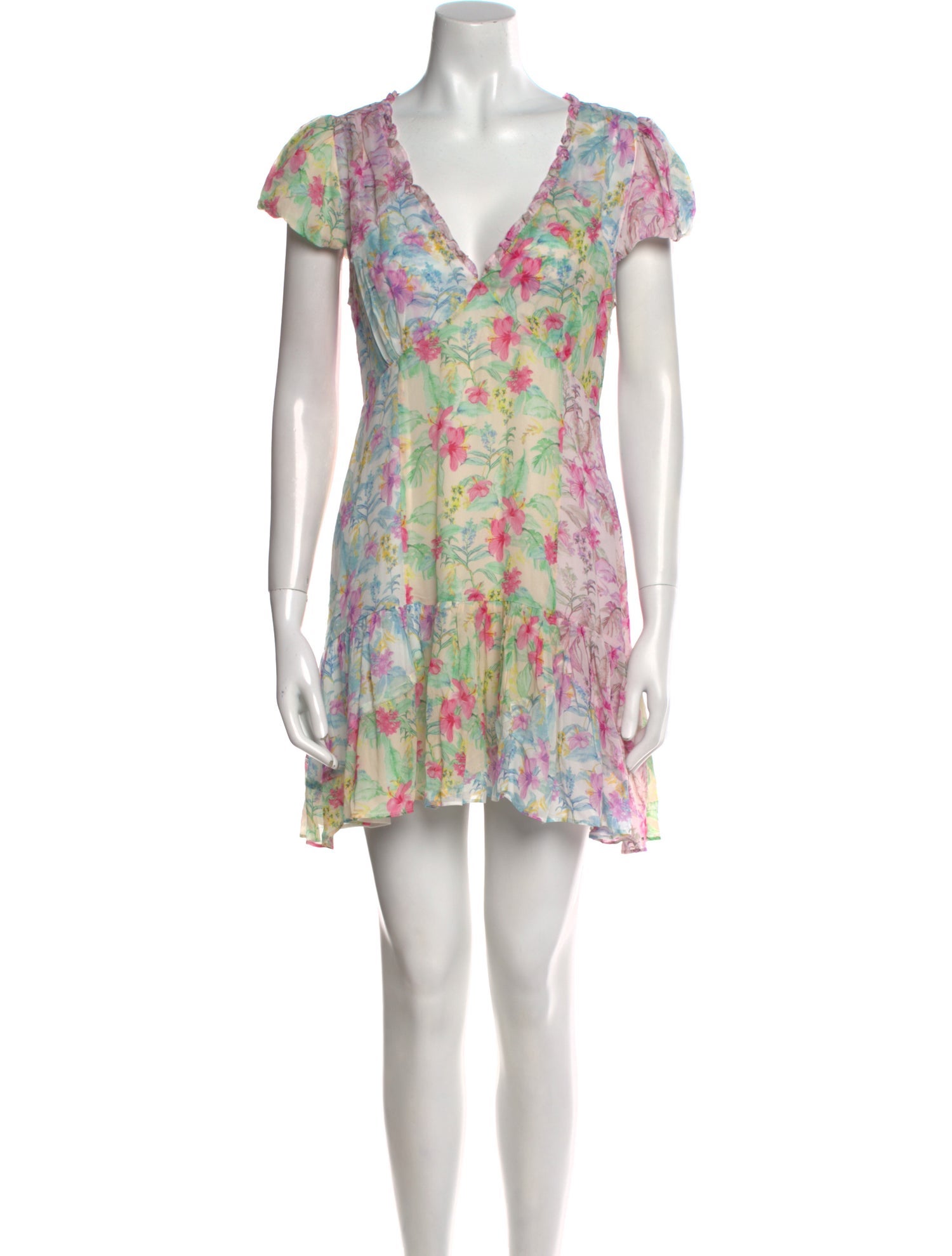 LoveShackFancy Floral Print Mini Dress