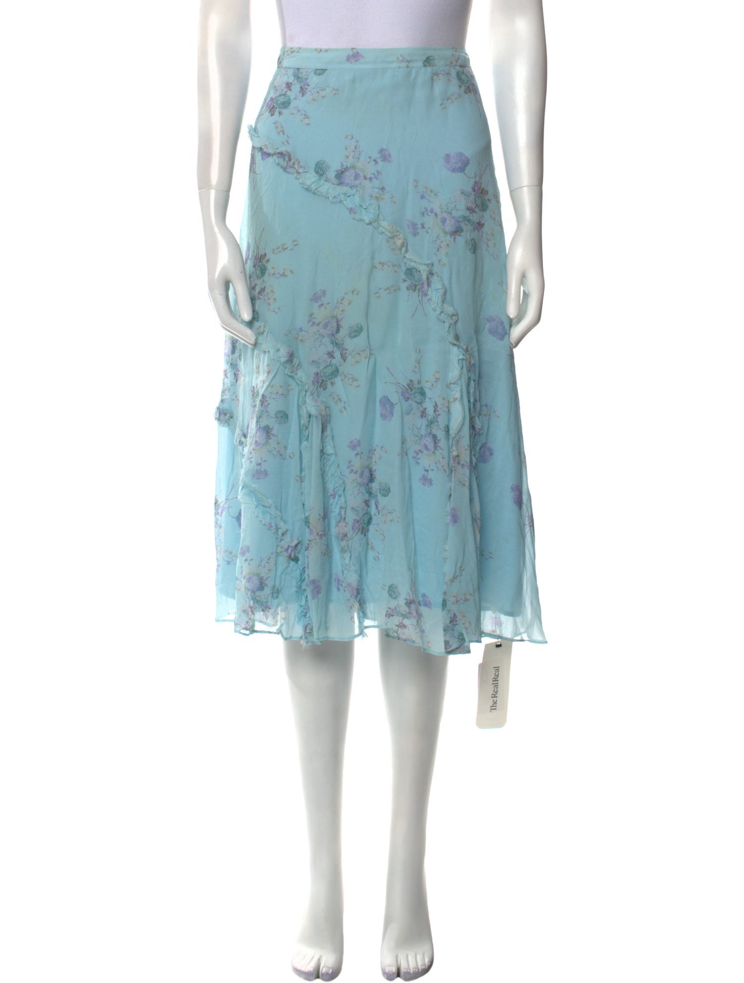 LoveShackFancy Floral Print Midi Length Skirt