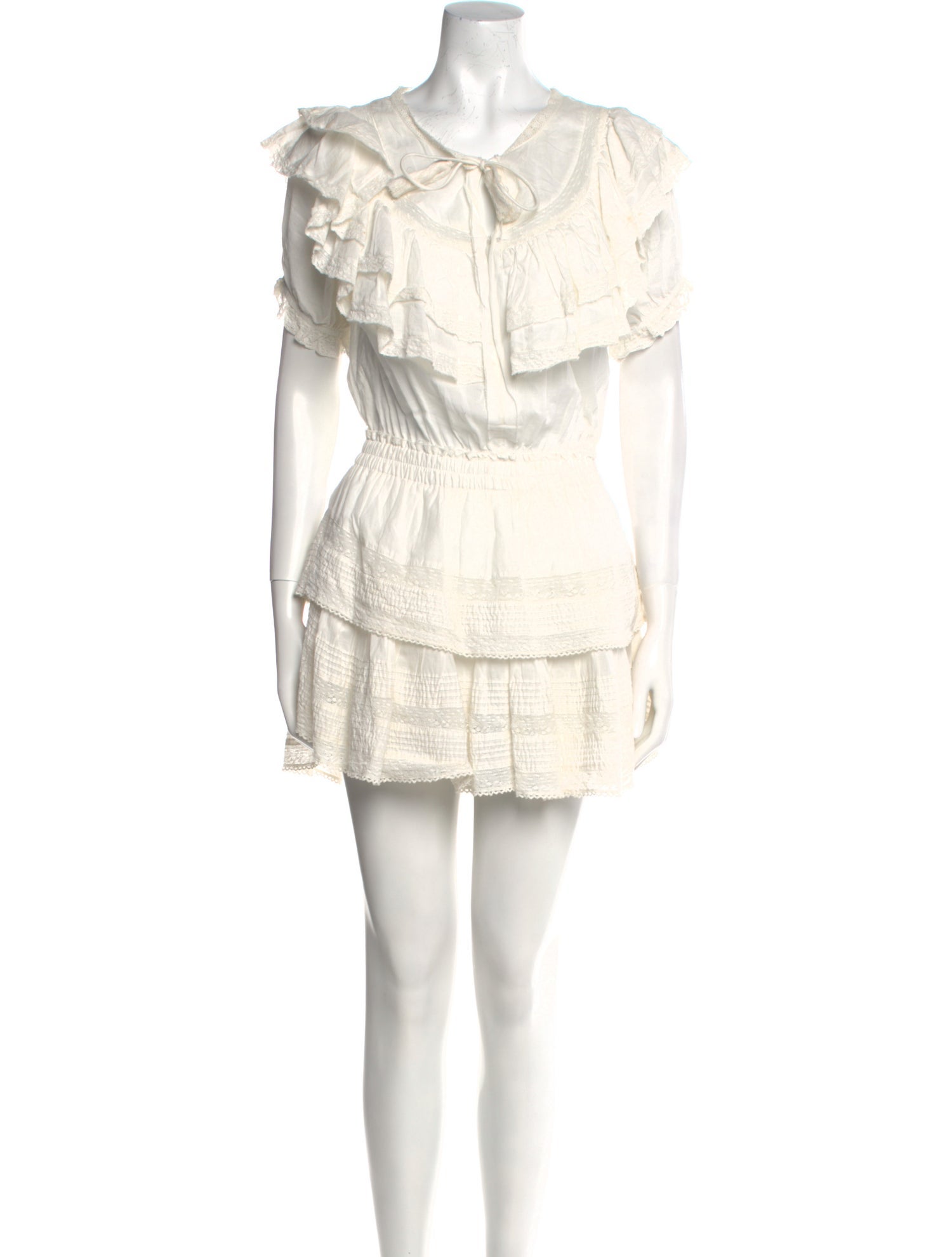 LoveShackFancy Scoop Neck Mini Dress