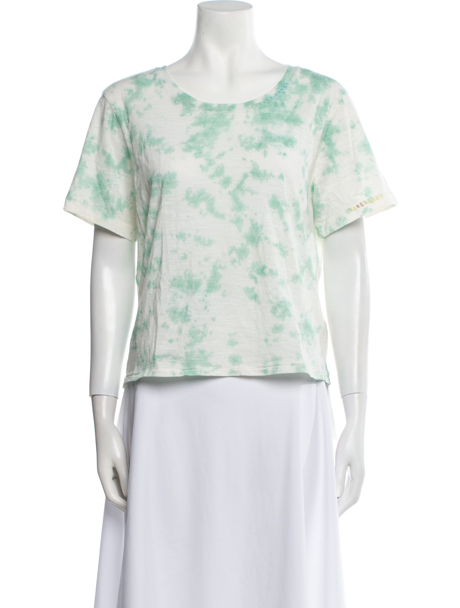 LoveShackFancy Printed Bateau Neckline T-Shirt