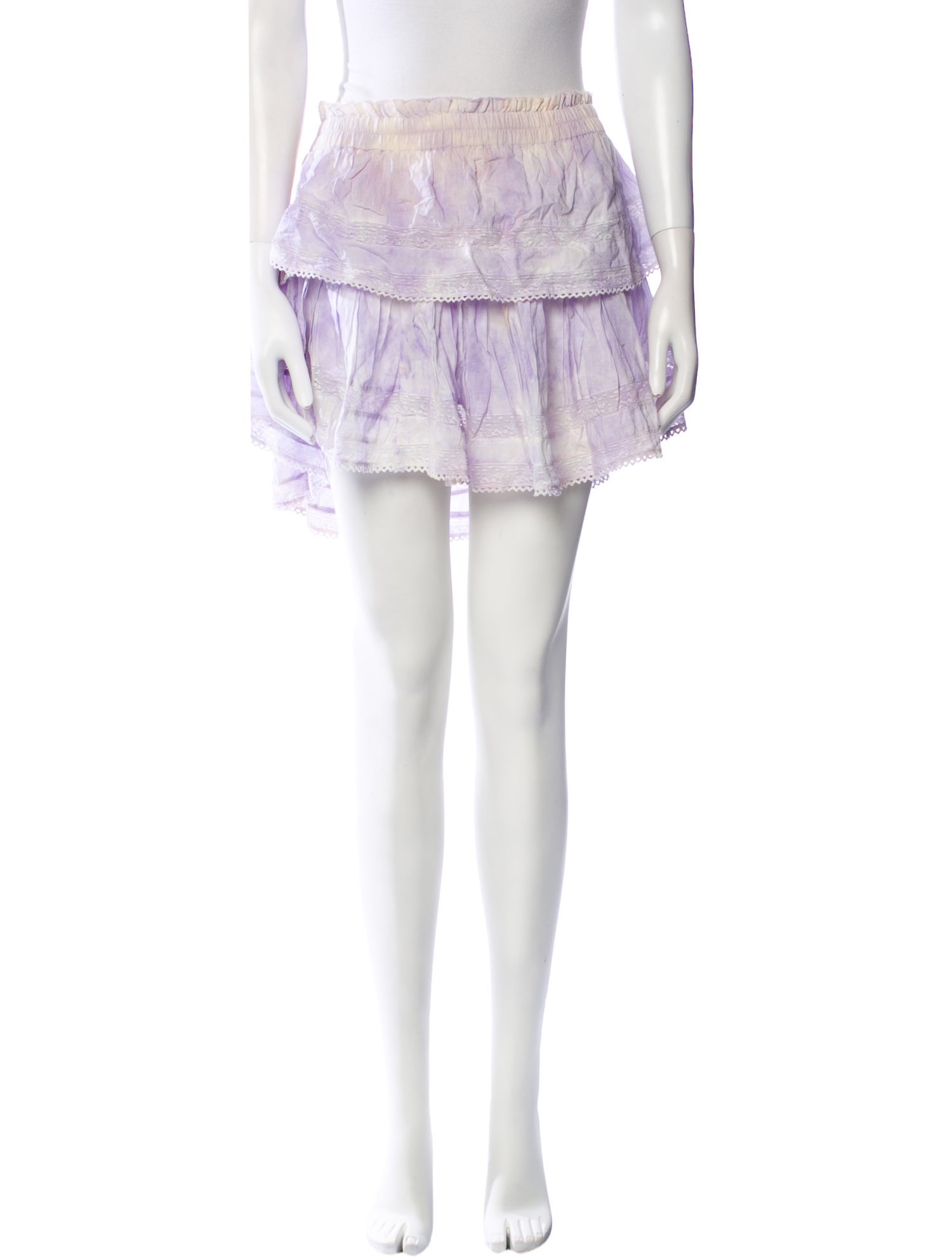 LoveShackFancy Tie-Dye Print Mini Skirt