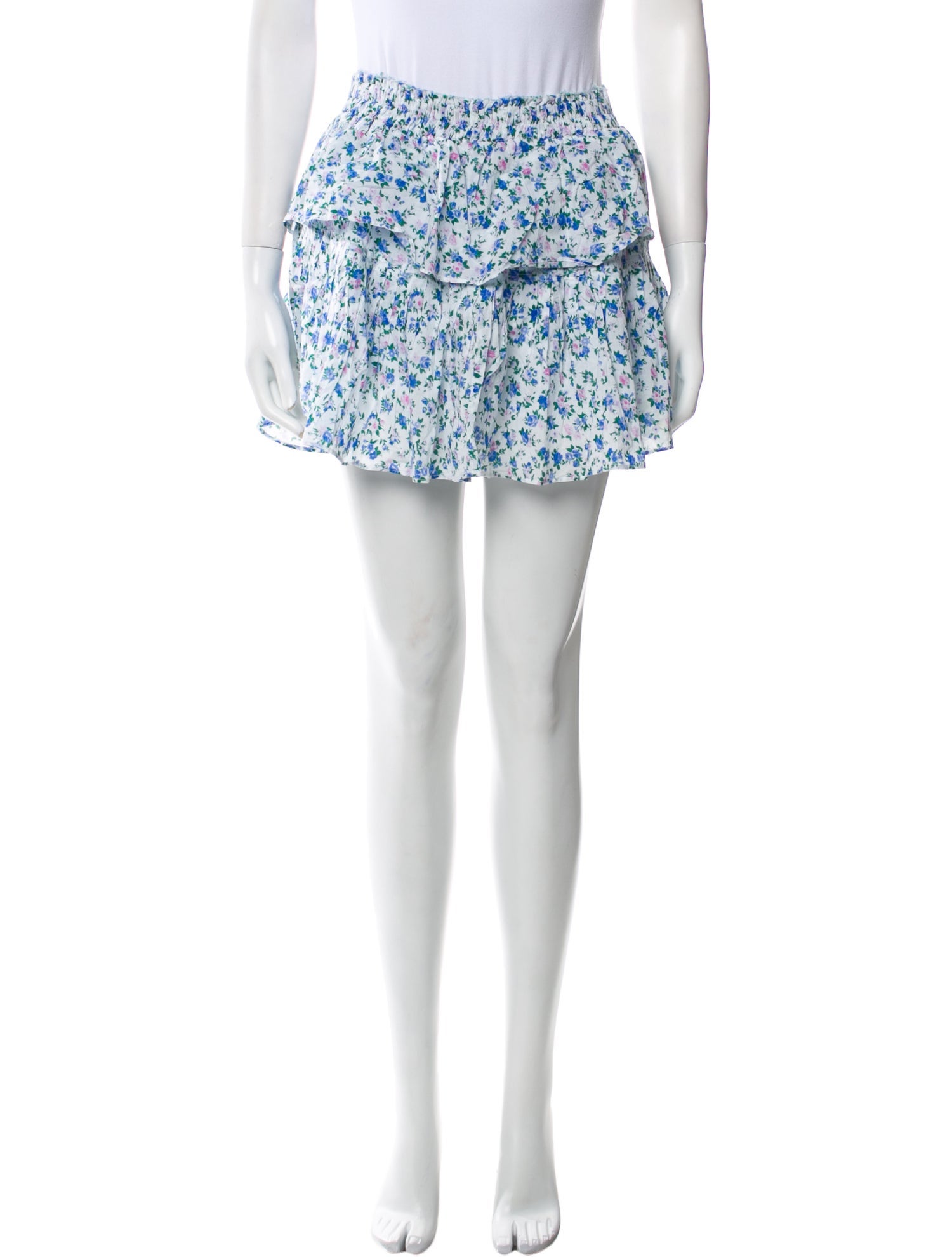 LoveShackFancy Floral Print Mini Skirt