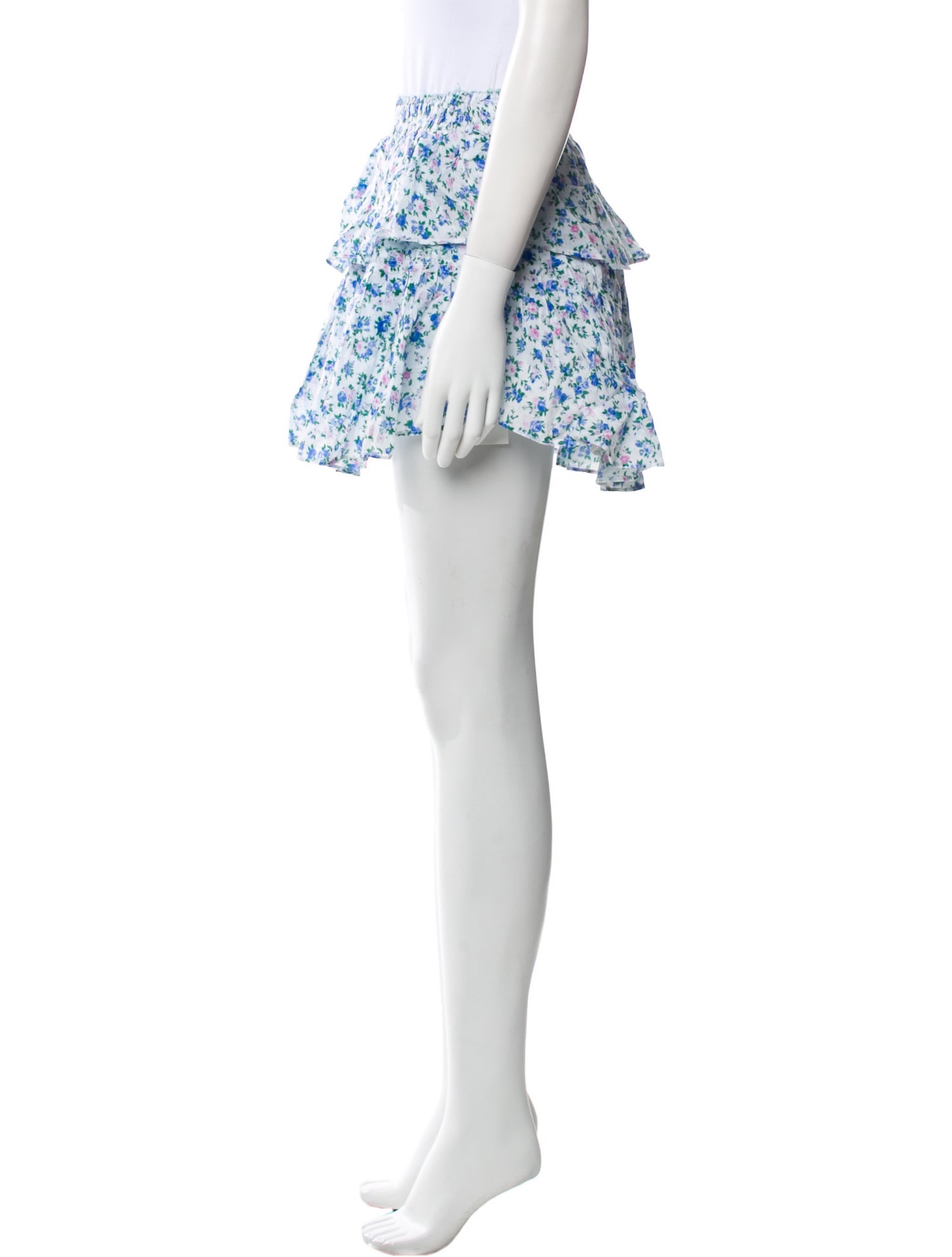 LoveShackFancy Floral Print Mini Skirt