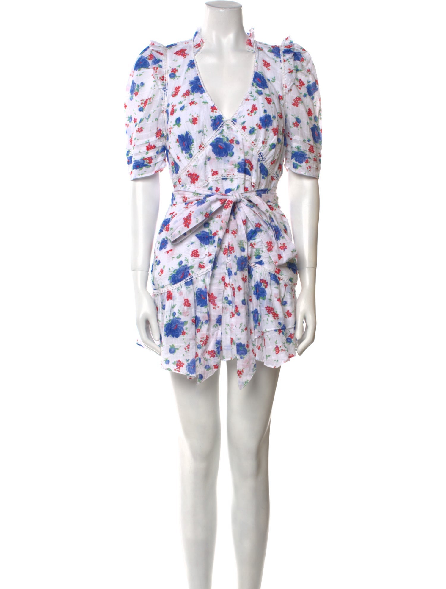 LoveShackFancy Floral Print Mini Dress