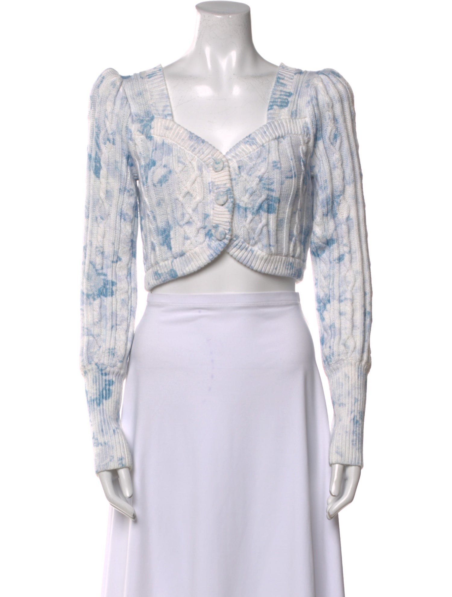 LoveShackFancy Printed V-Neck Sweater