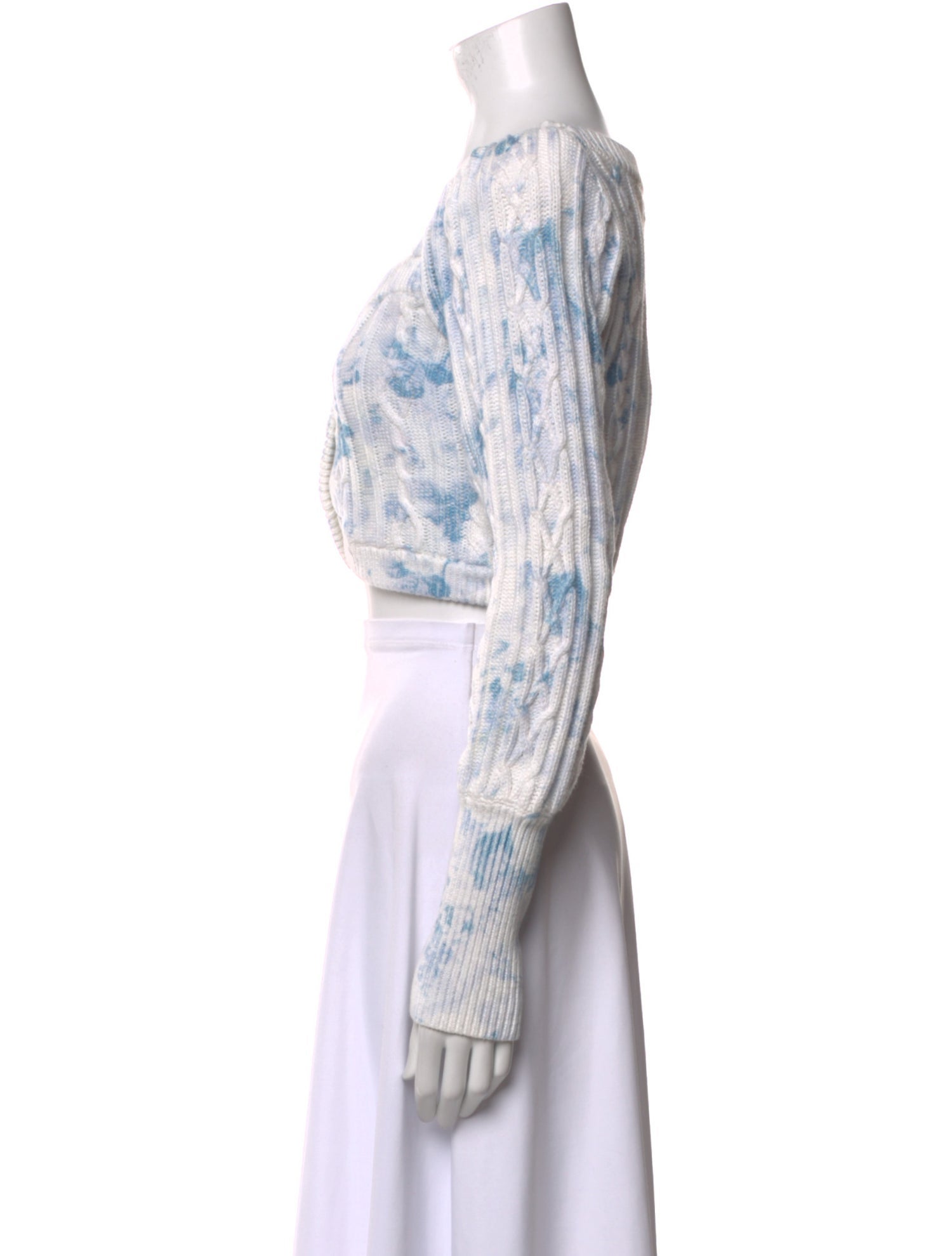 LoveShackFancy Printed V-Neck Sweater