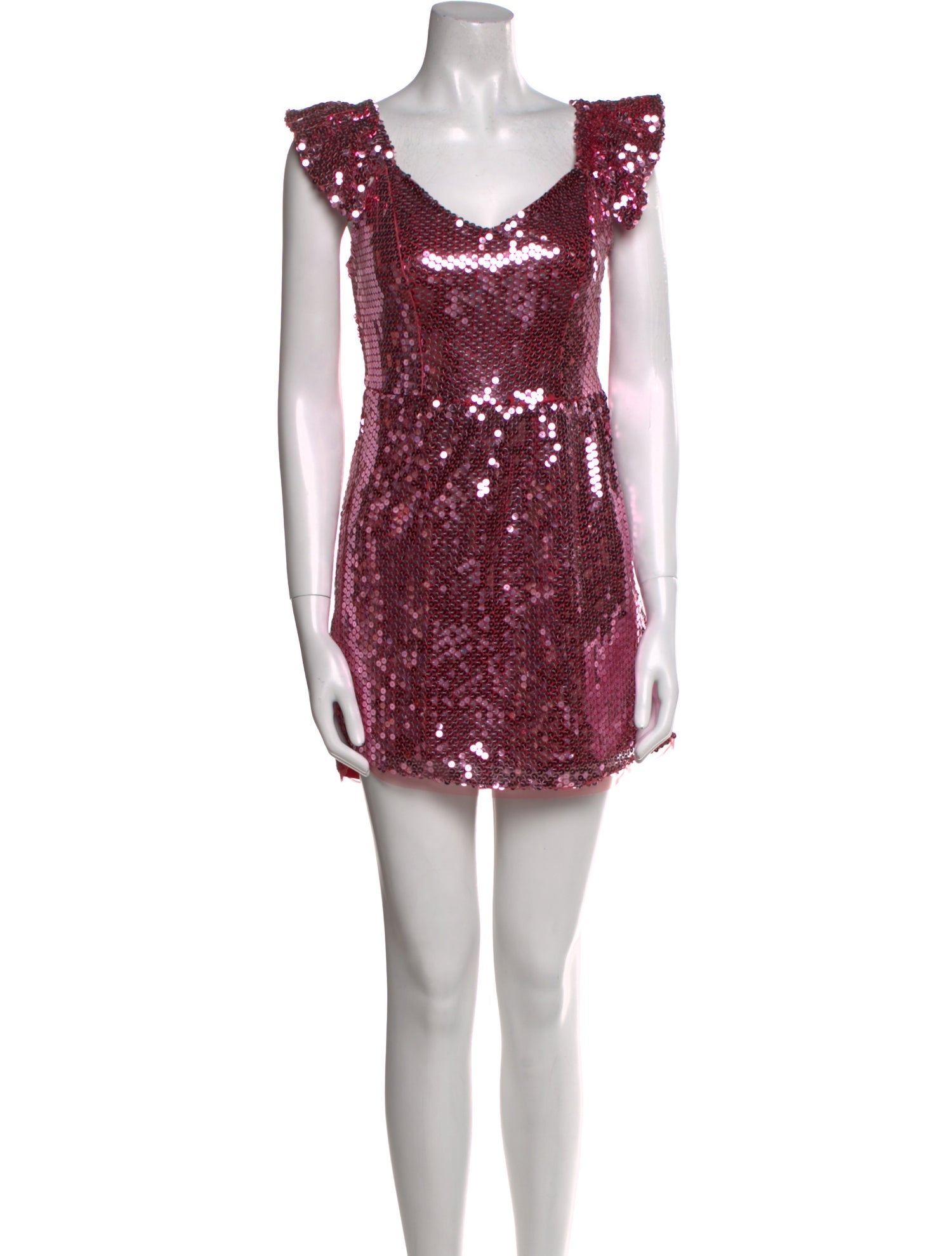 LoveShackFancy V-Neck Mini Dress