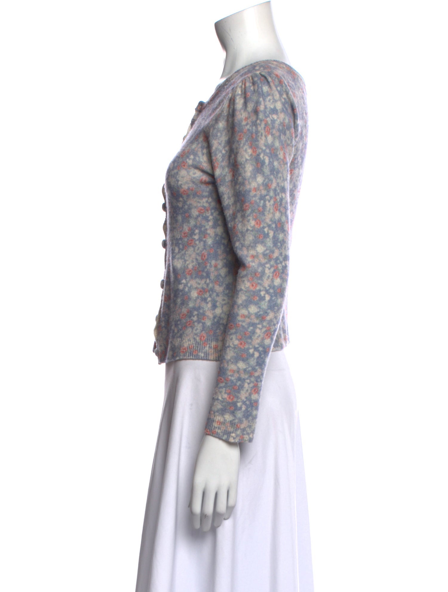 LoveShackFancy Wool Floral Print Sweater