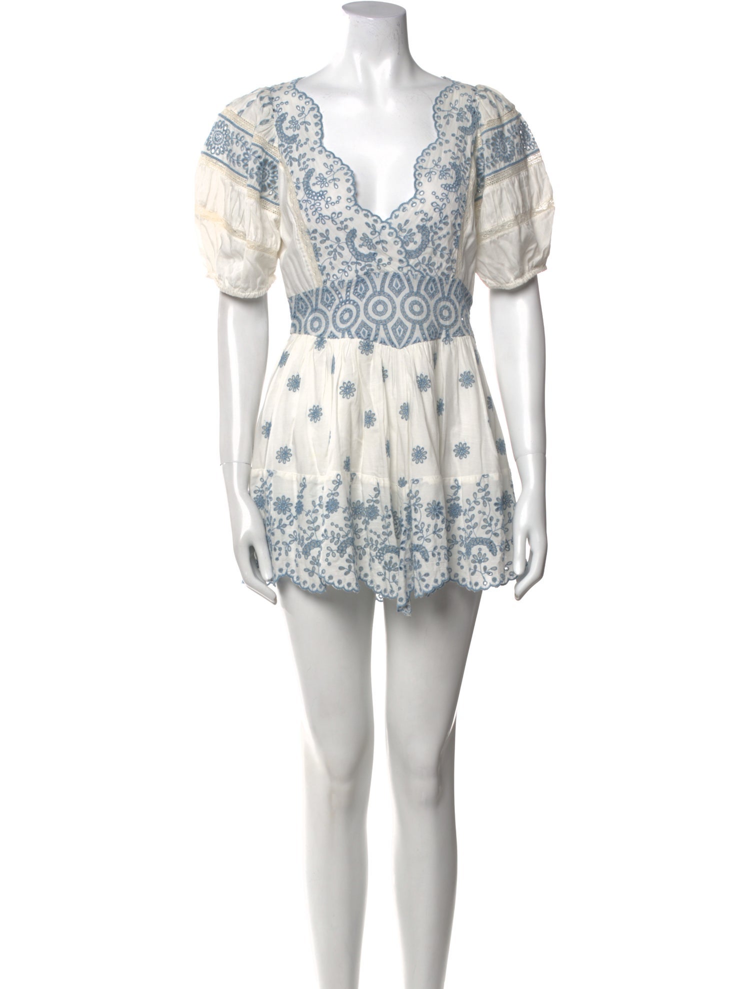 LoveShackFancy Floral Print Mini Dress