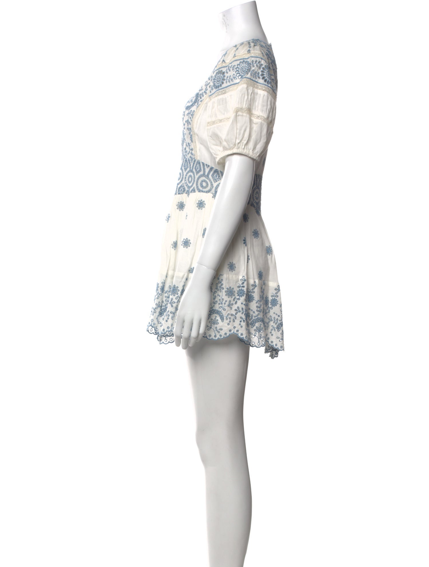 LoveShackFancy Floral Print Mini Dress