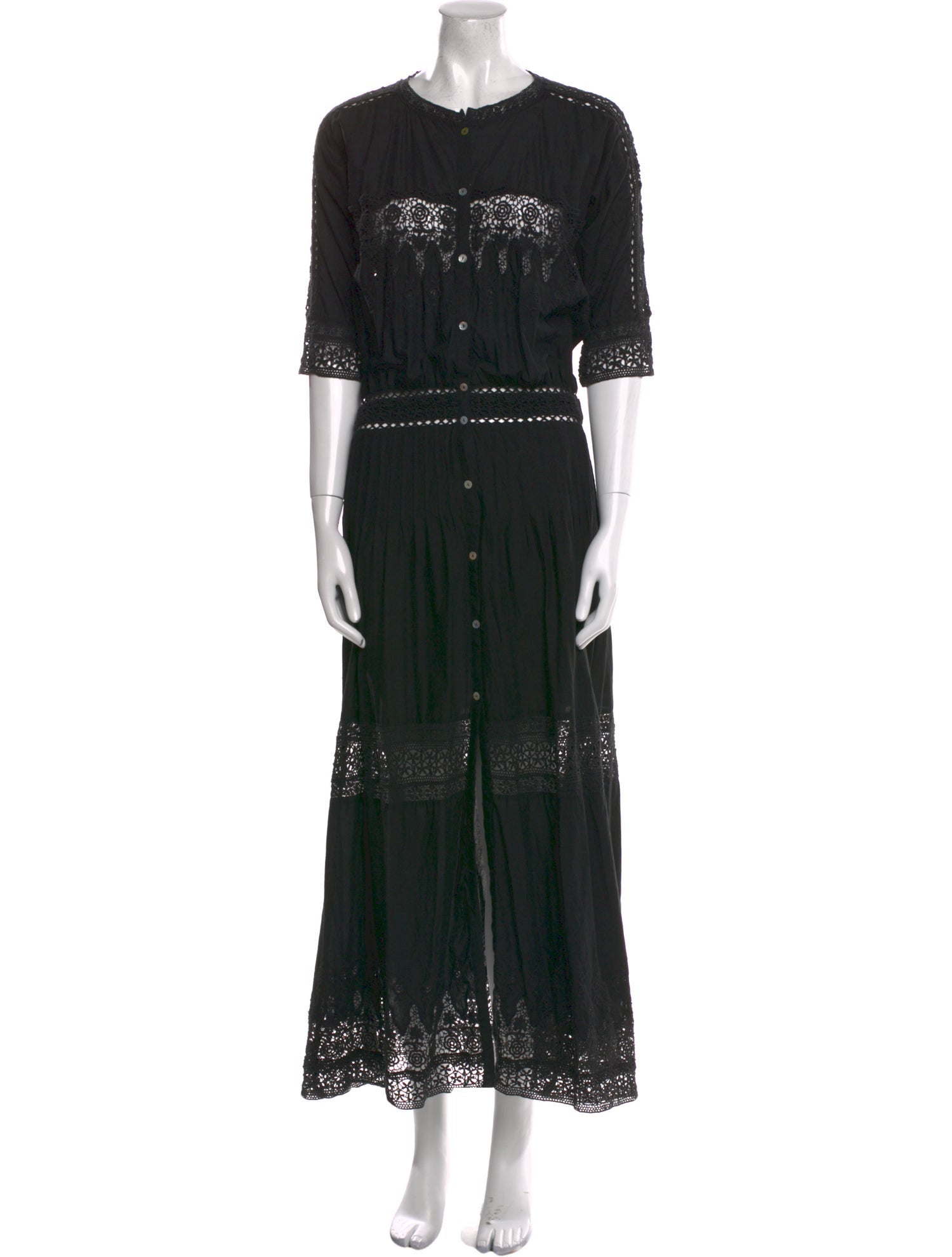 LoveShackFancy Crew Neck Long Dress