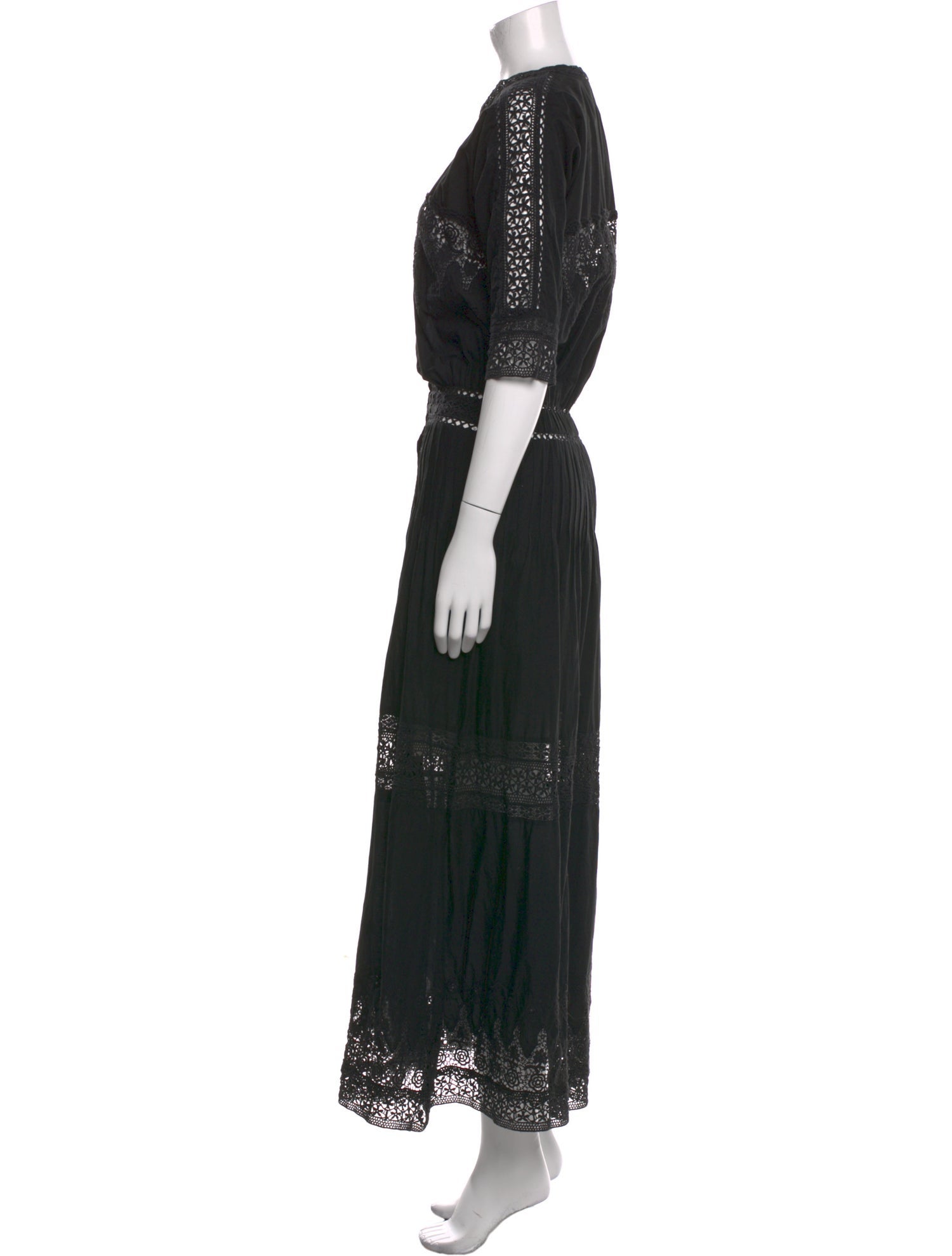 LoveShackFancy Crew Neck Long Dress