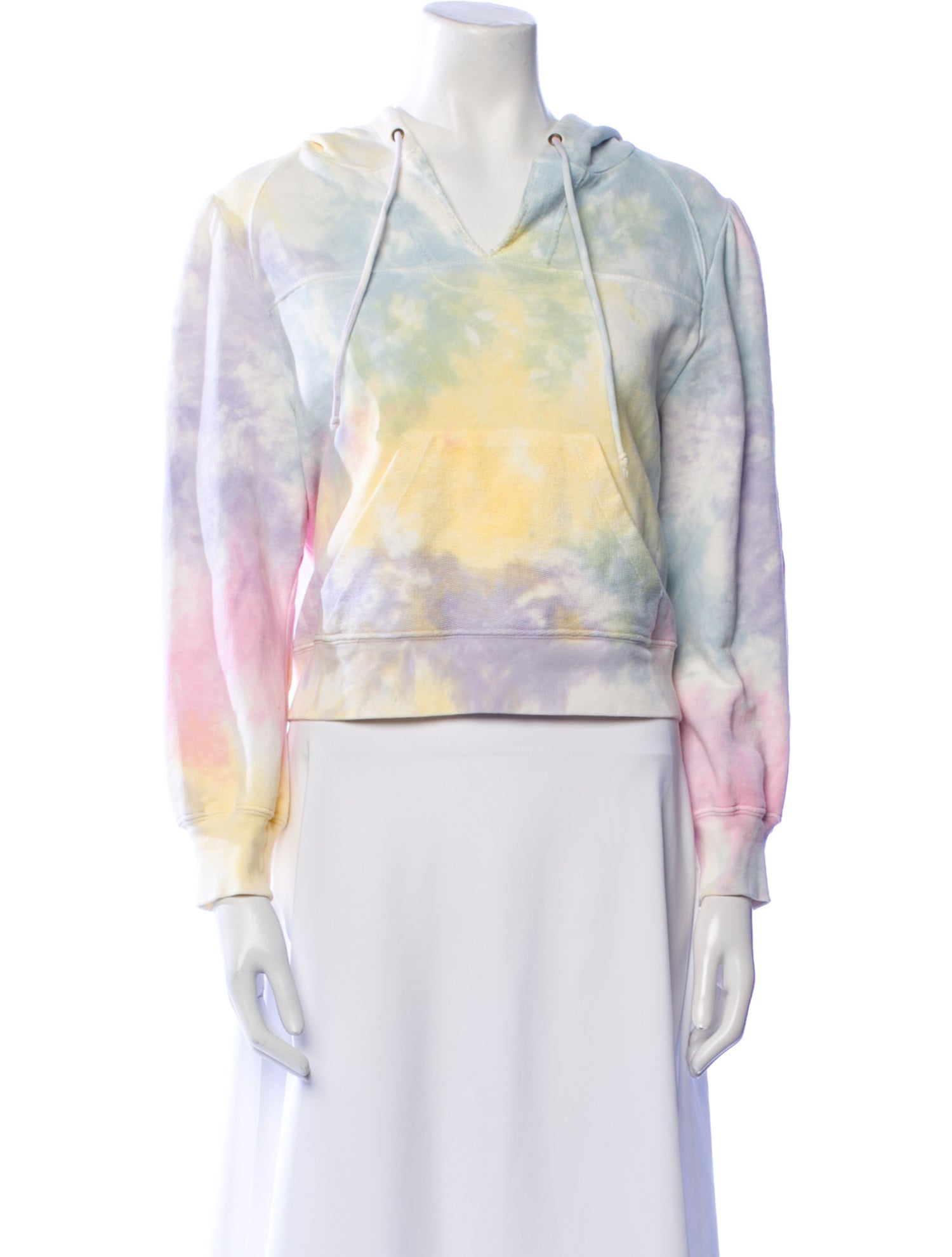 LoveShackFancy Tie-Dye Print V-Neck Sweatshirt