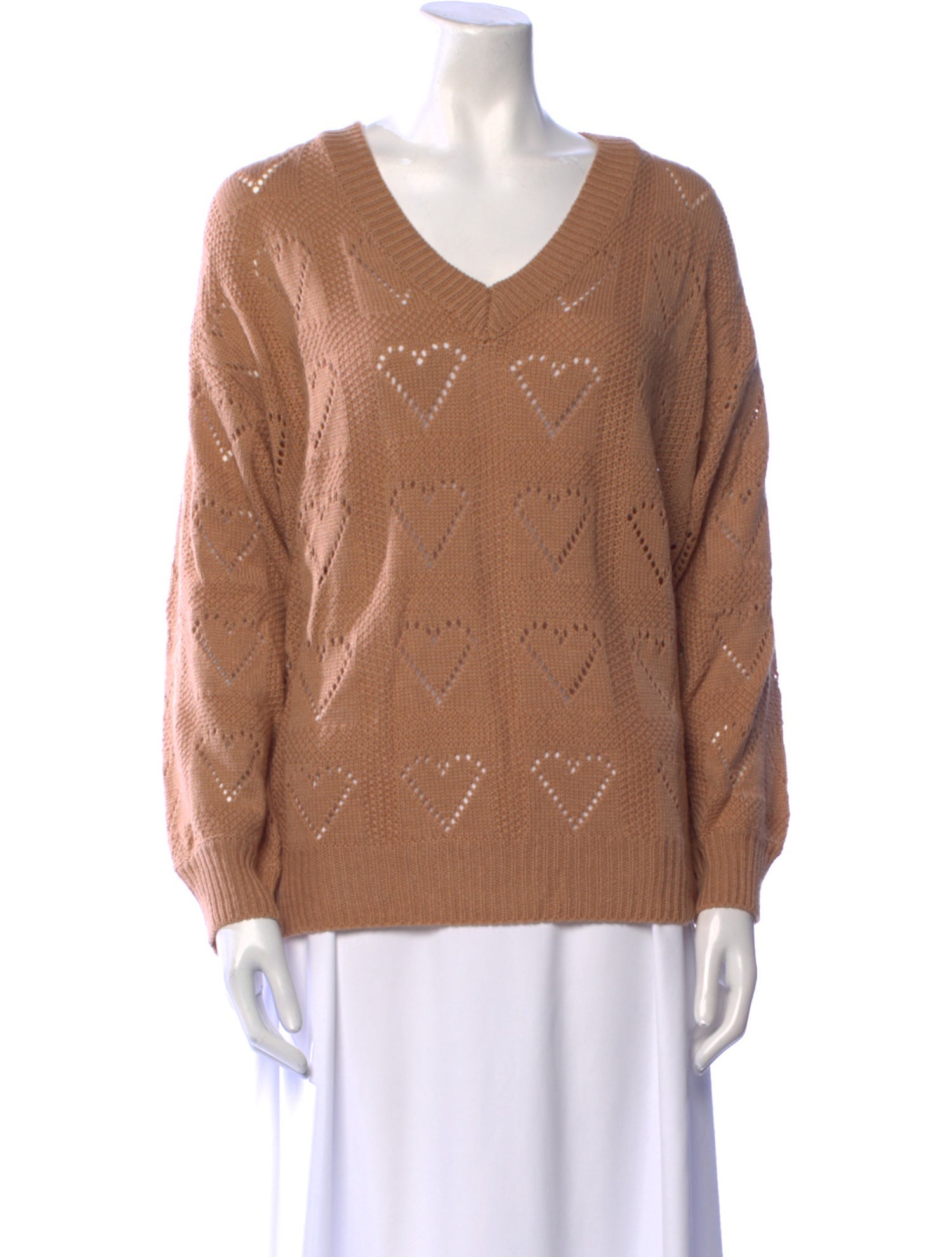 LoveShackFancy Crochet V-Neck Sweater