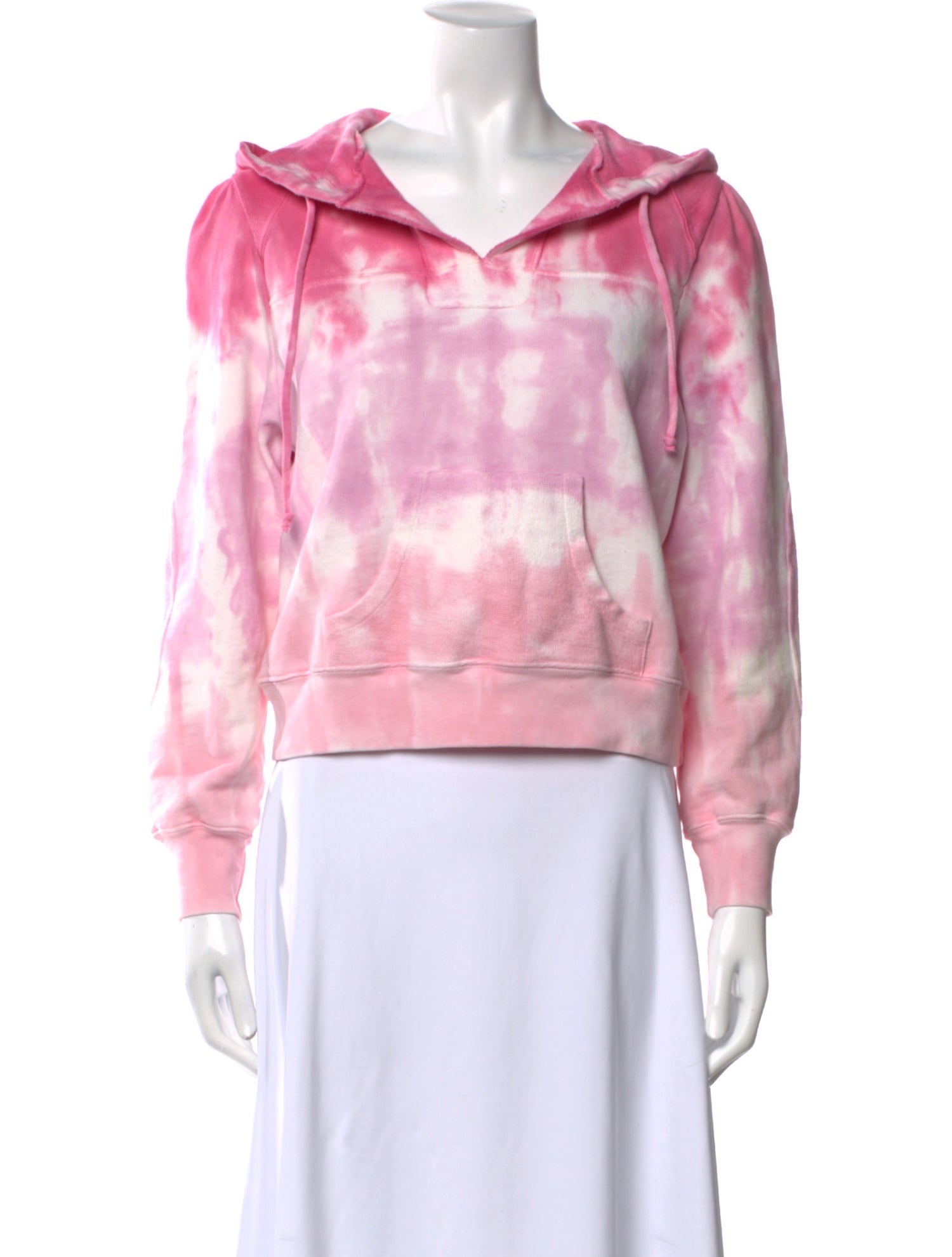 LoveShackFancy Tie-Dye Print V-Neck Hoodie